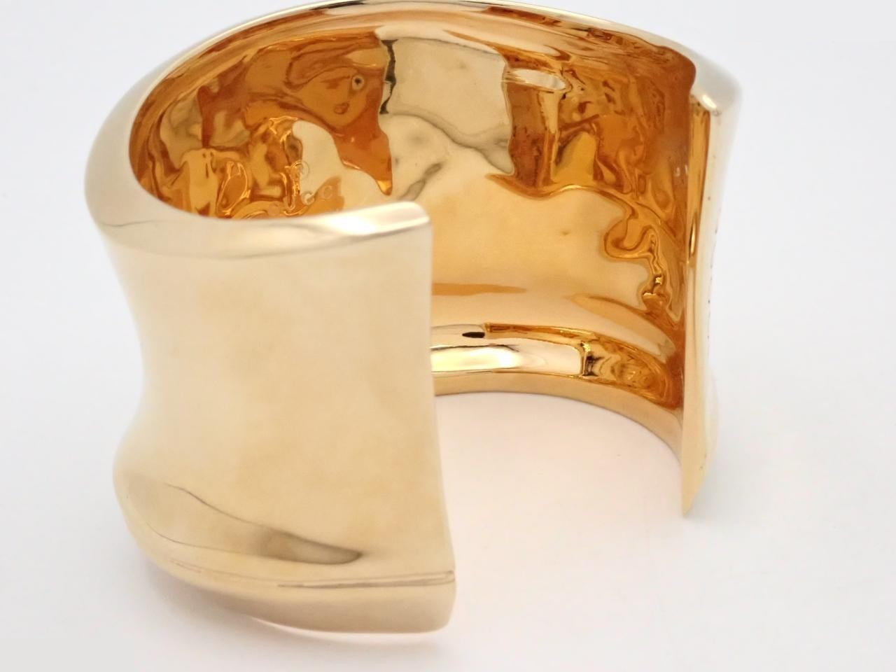 Bamboo Wide Cuff Bracelet, GP Gold, Wrist Circumference Approx. 17cm — view 3