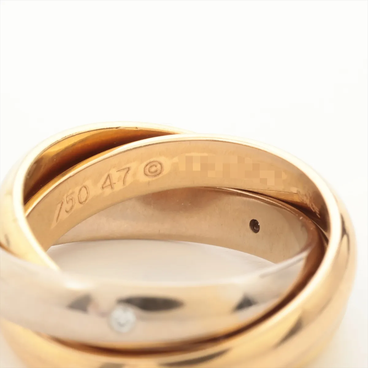 Trinity 5-Diamond Ring, 750 (Yellow Gold x Pink Gold x White Gold), 9.3g, Size 47, TR2007 — view 3