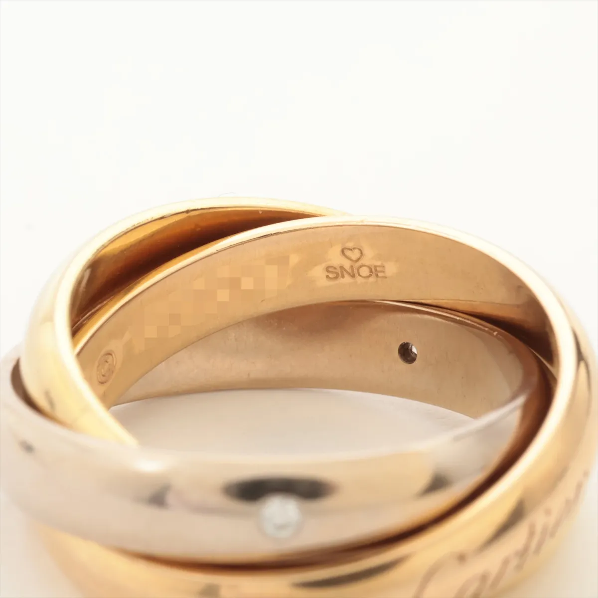 Trinity 5-Diamond Ring, 750 (Yellow Gold x Pink Gold x White Gold), 9.3g, Size 47, TR2007 — view 4