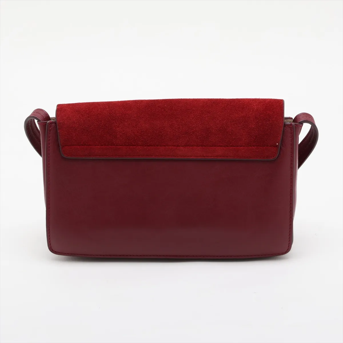 Faye Suede x Leather Shoulder Bag, Red — view 2