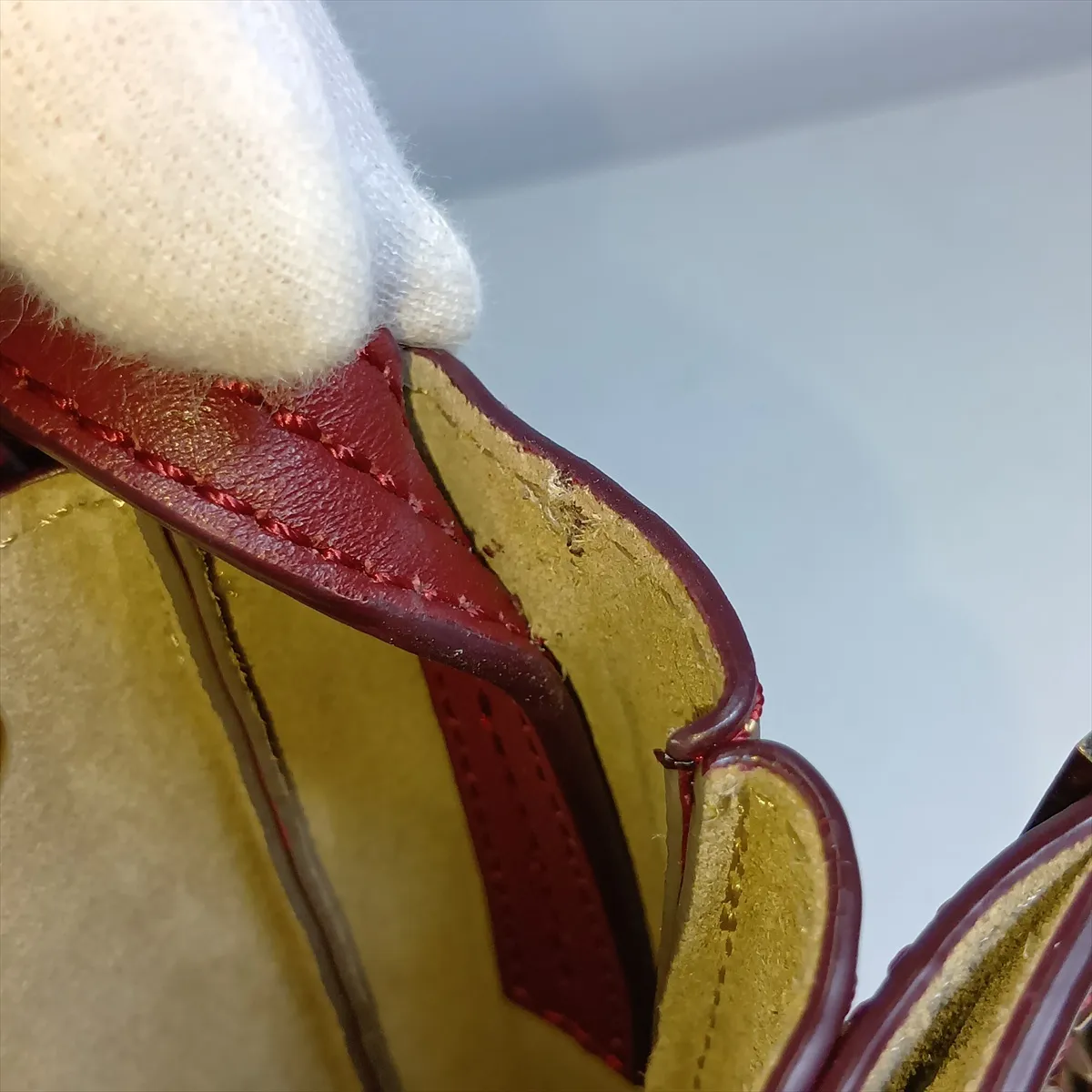 Faye Suede x Leather Shoulder Bag, Red — view 12
