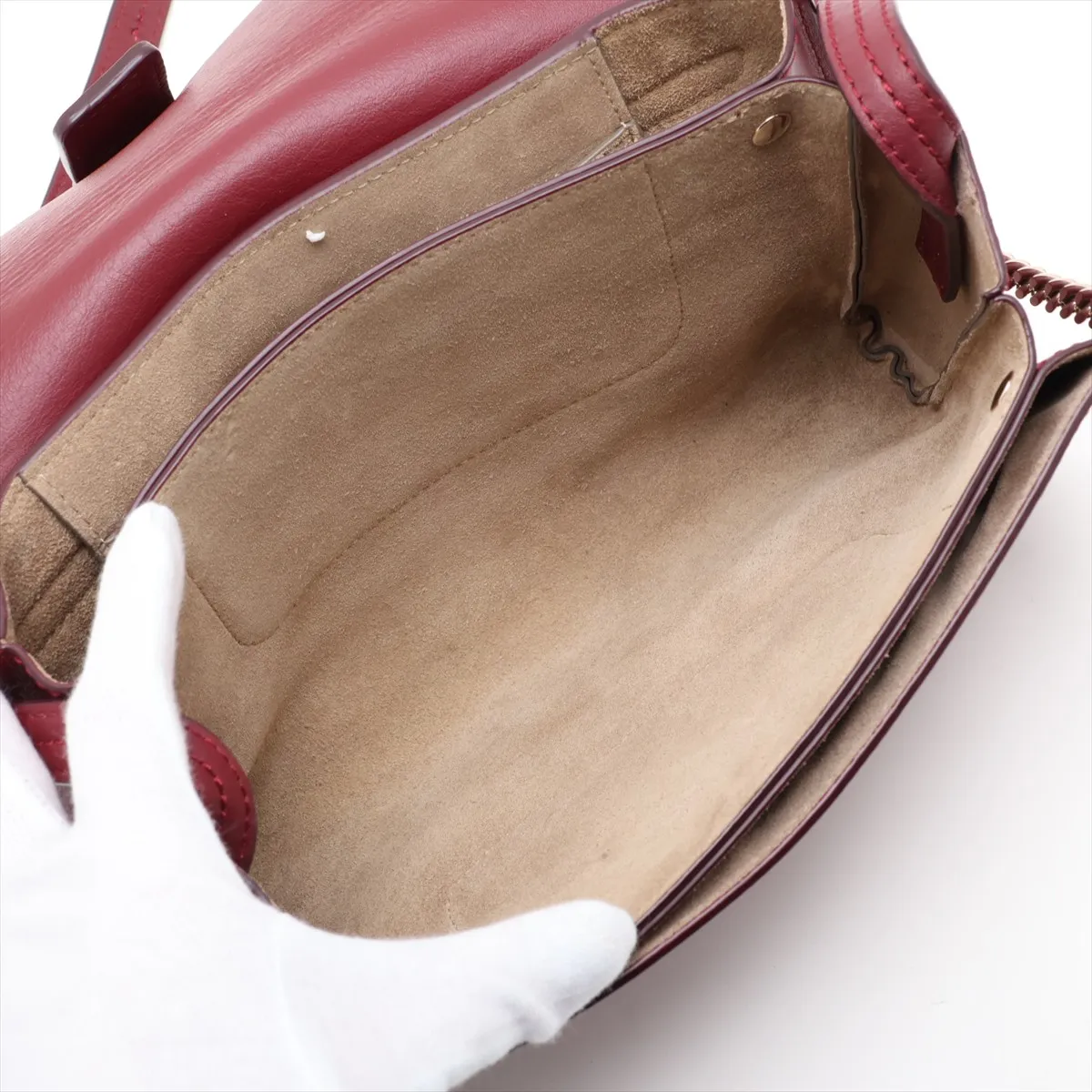 Faye Suede x Leather Shoulder Bag, Red — view 7
