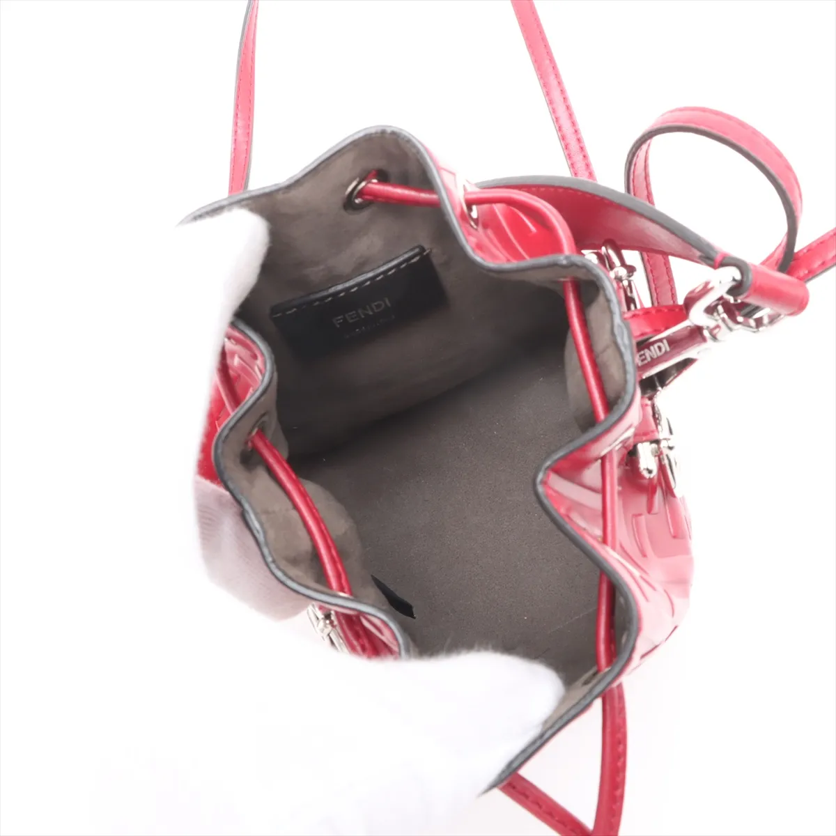 Zucca Montresor Mini Leather 2-Way Shoulder Bag, Red, 8BS010 — view 8