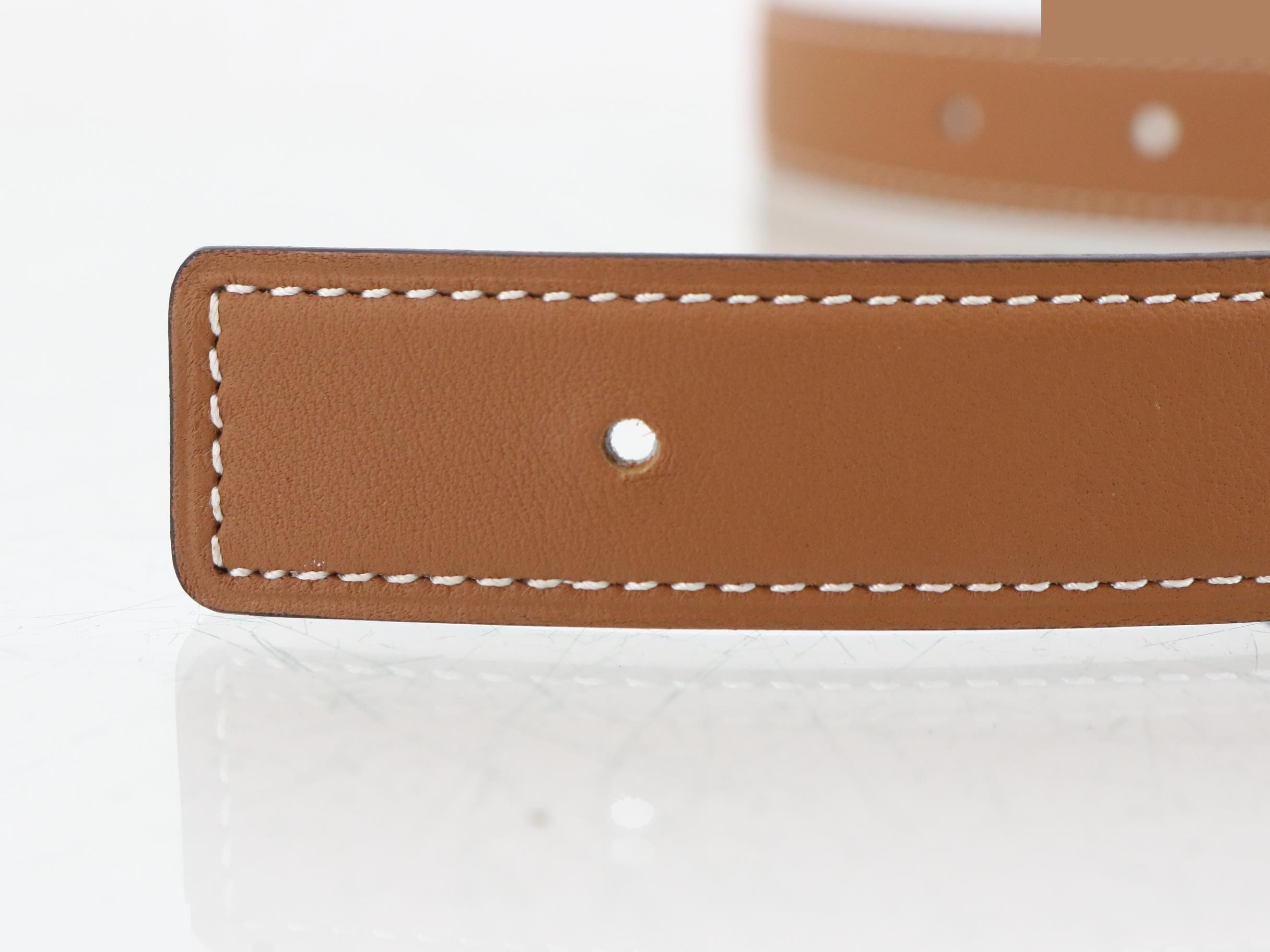 H-belt, reversible, leather, double stamped. — view 3