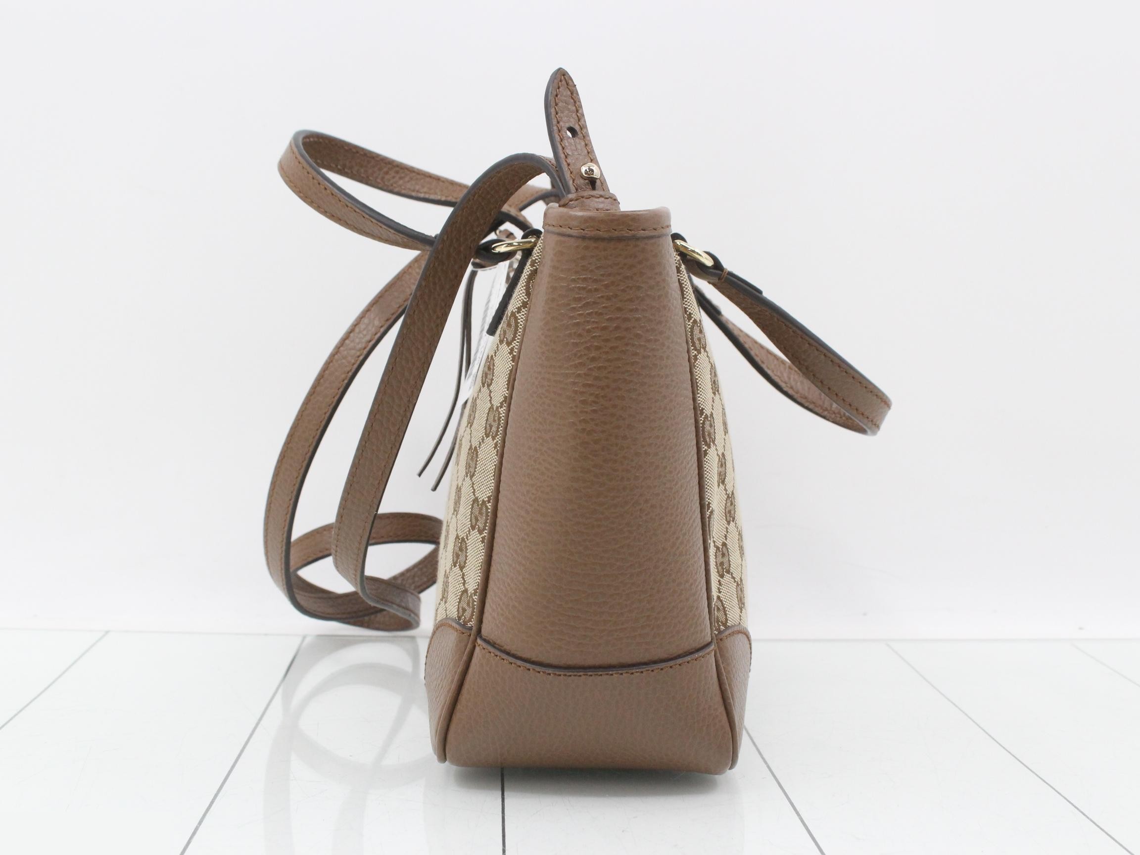 Canvas Shoulder Bag, Brown Canvas, 449241 — view 3