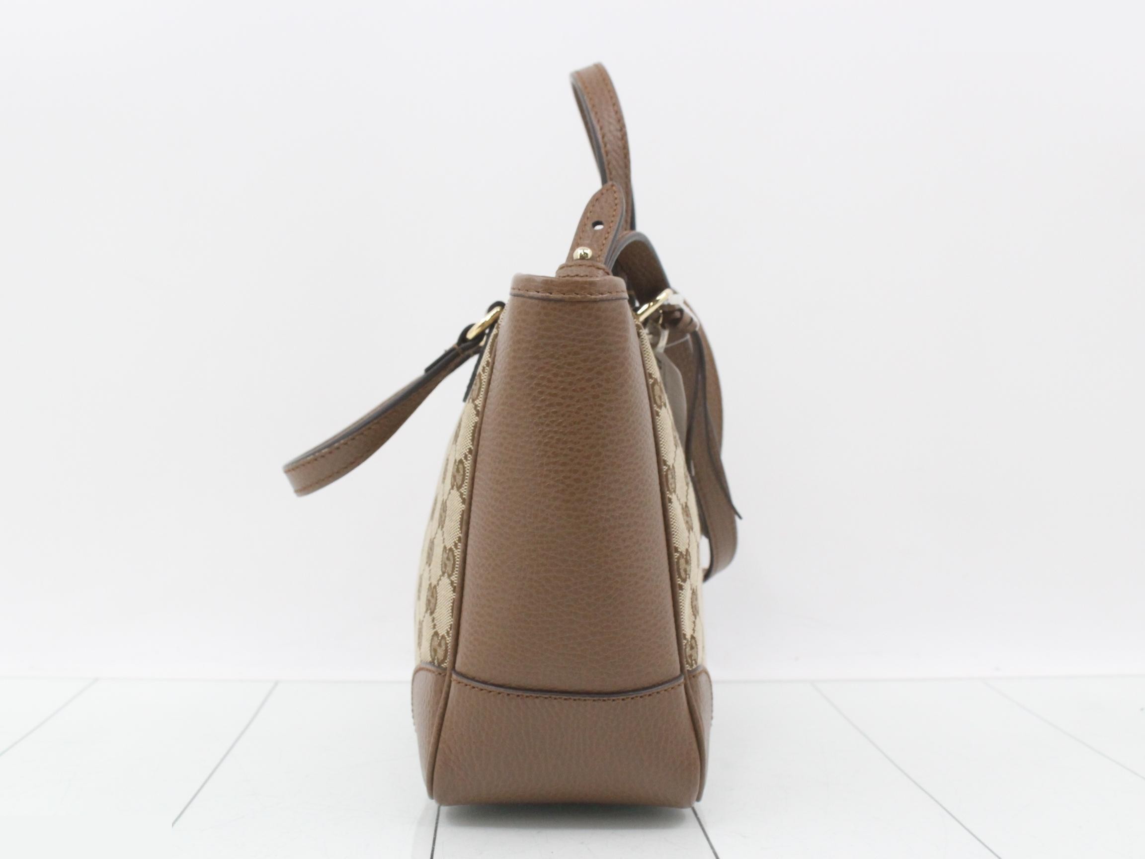 Canvas Shoulder Bag, Brown Canvas, 449241 — view 4
