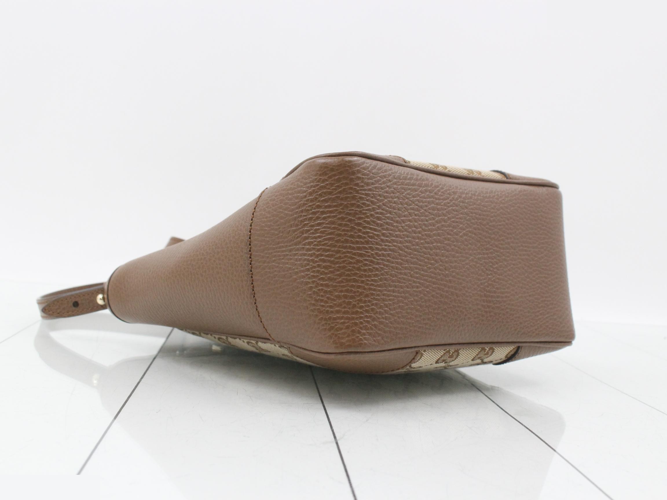 Canvas Shoulder Bag, Brown Canvas, 449241 — view 5