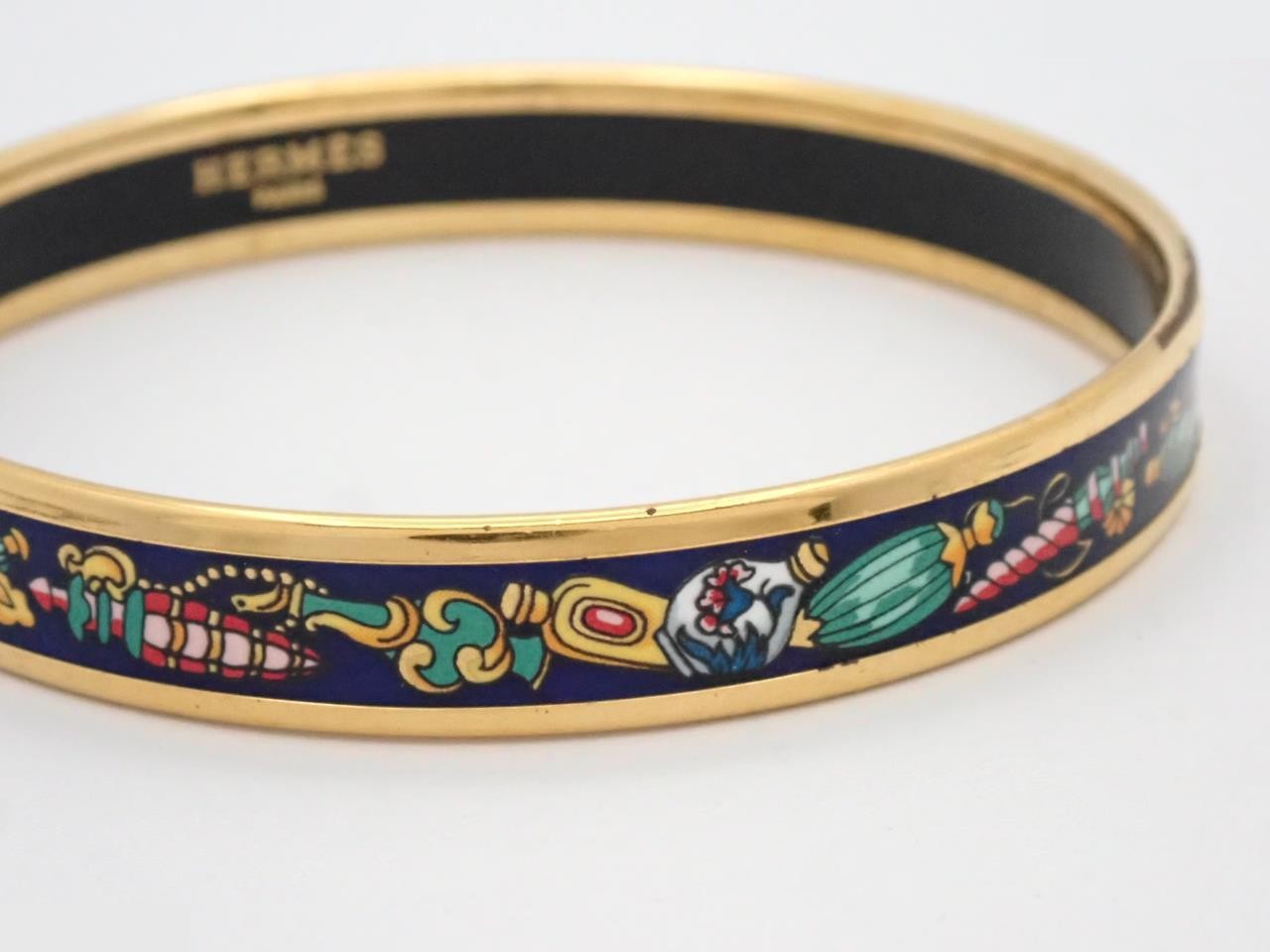 Enamel PM Bangle, Gold Plated, Wrist circumference approximately 20cm — view 3