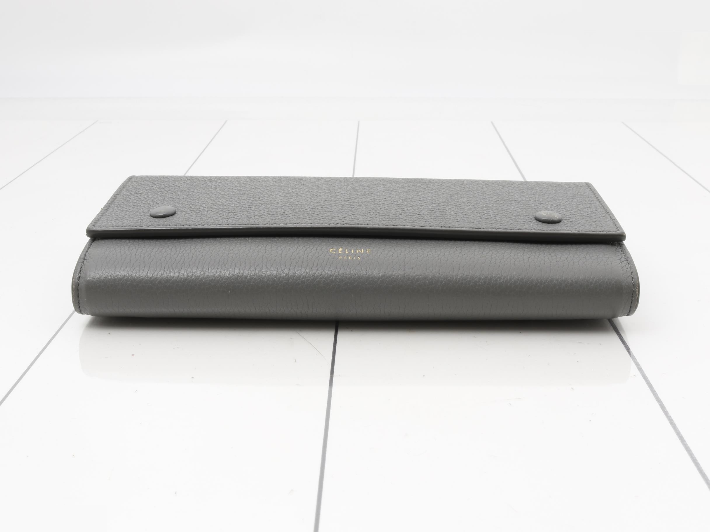 Long wallet, gray leather — view 3