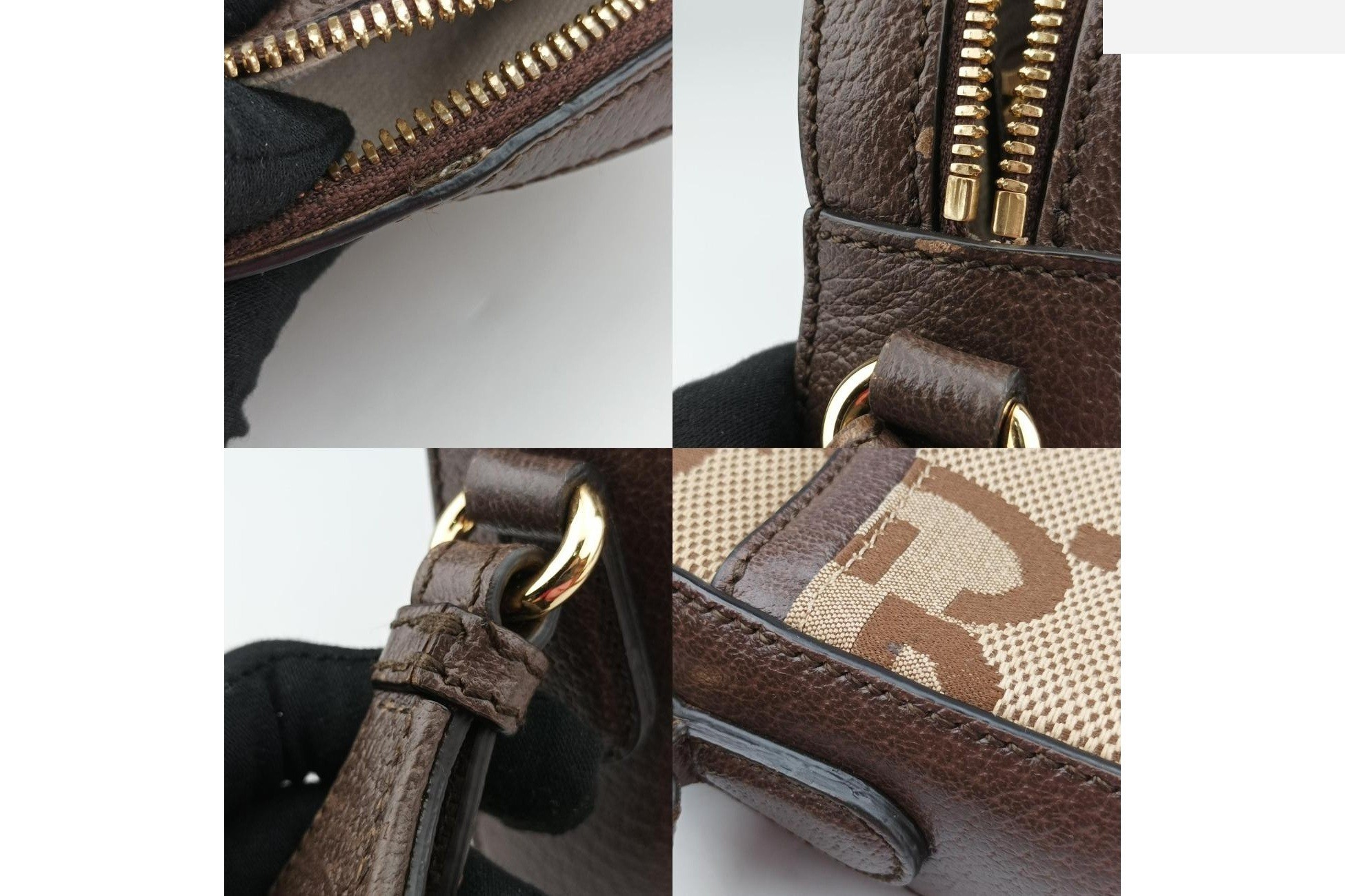 Jumbo GG Messenger Bag, Canvas x Leather, Brown — view 9