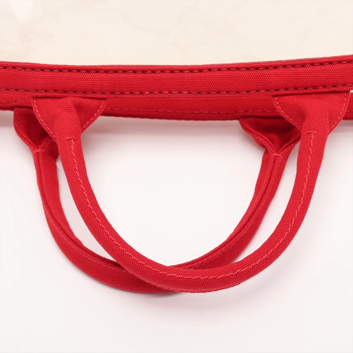 Canapa 1BG165 Vinyl x Canvas 2-Way Tote Bag Clear x Red — view 5