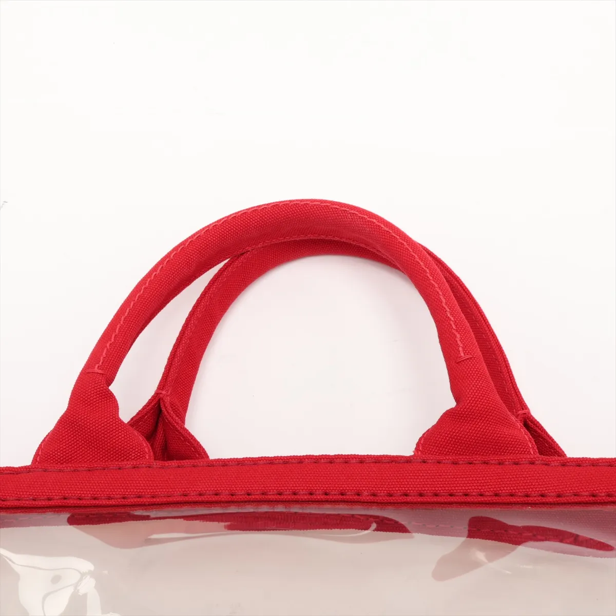 Canapa 1BG165 Vinyl x Canvas 2-Way Tote Bag Clear x Red — view 6