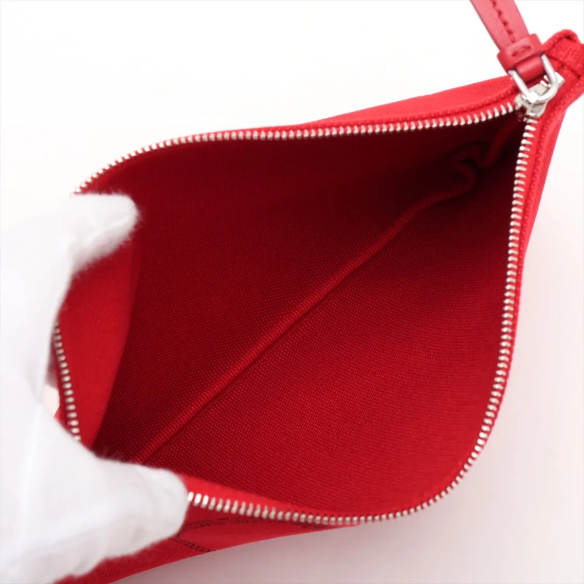 Canapa 1BG165 Vinyl x Canvas 2-Way Tote Bag Clear x Red — view 9