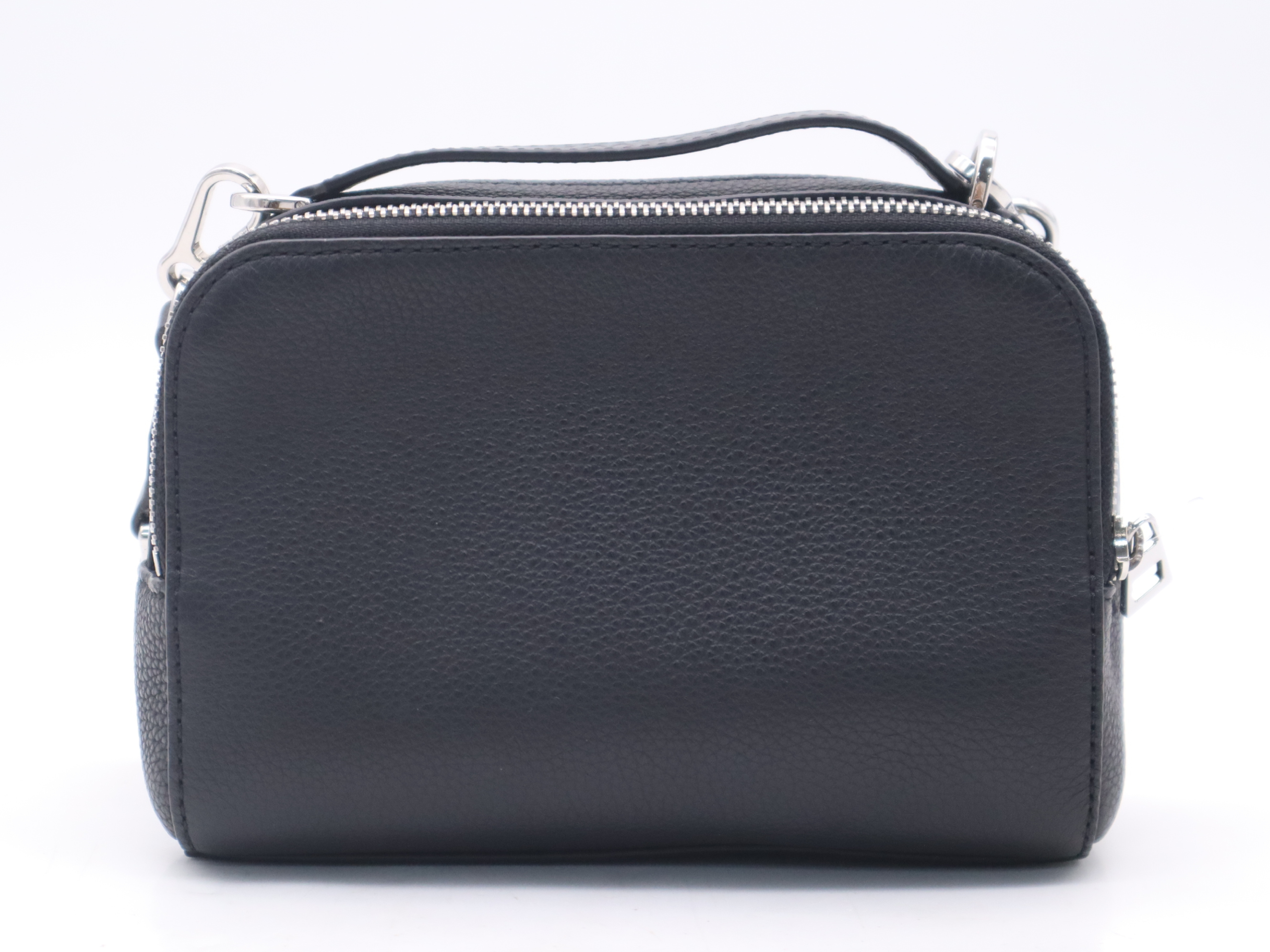 Soft Grain Calf Camera Bag, 2-Way, with Shoulder Strap, Black Handbag — view 2