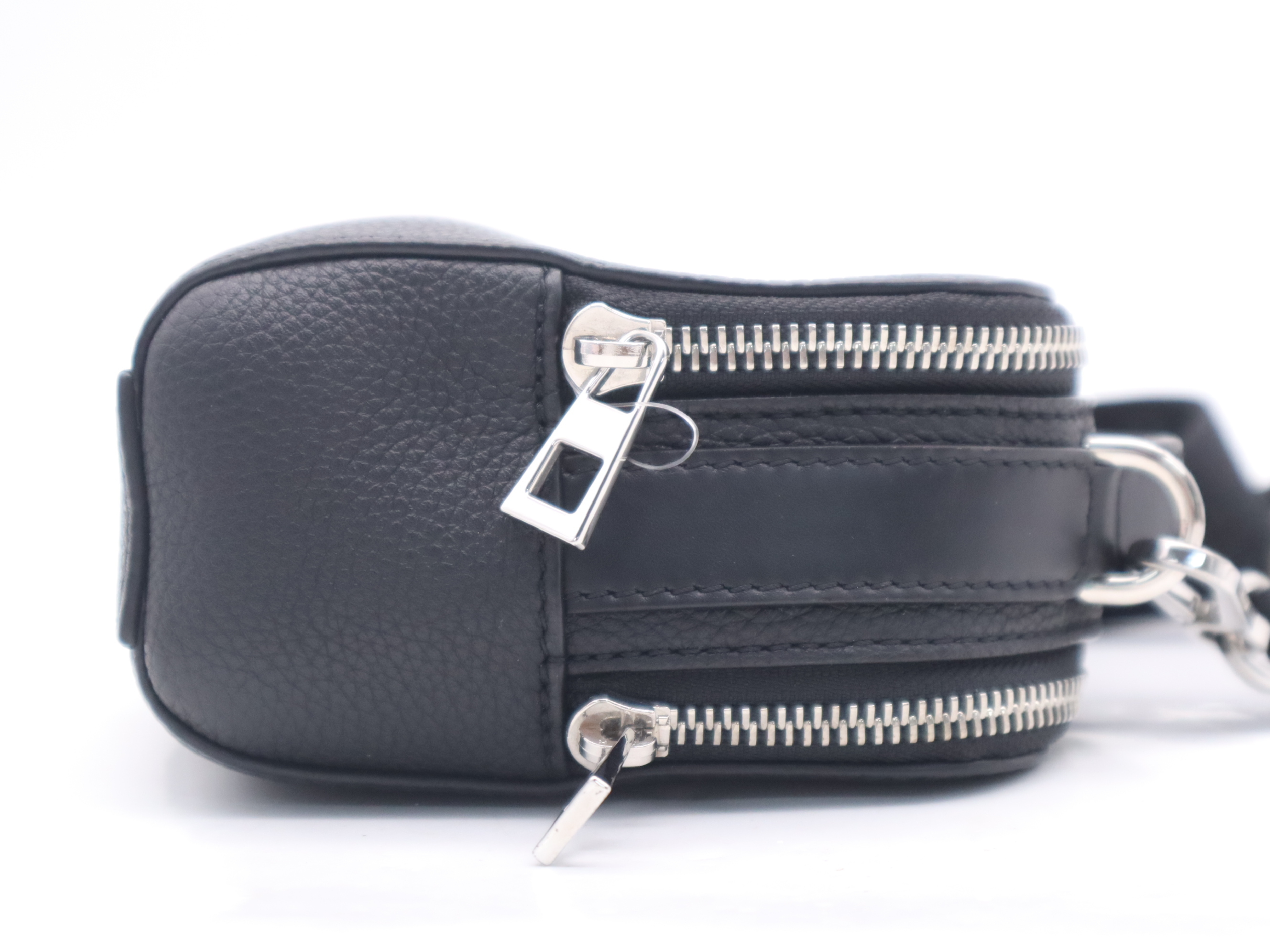 Soft Grain Calf Camera Bag, 2-Way, with Shoulder Strap, Black Handbag — view 5