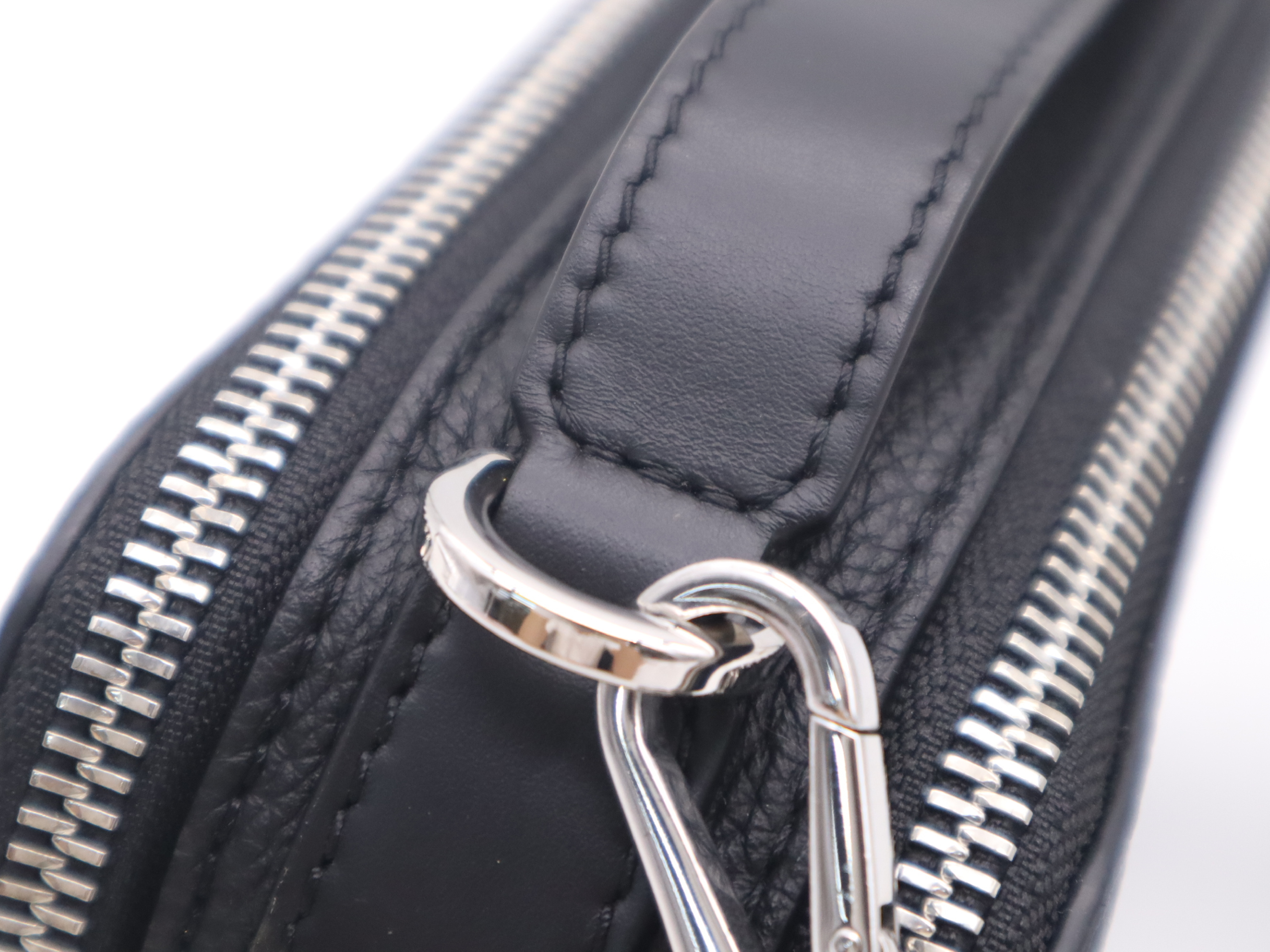 Soft Grain Calf Camera Bag, 2-Way, with Shoulder Strap, Black Handbag — view 7