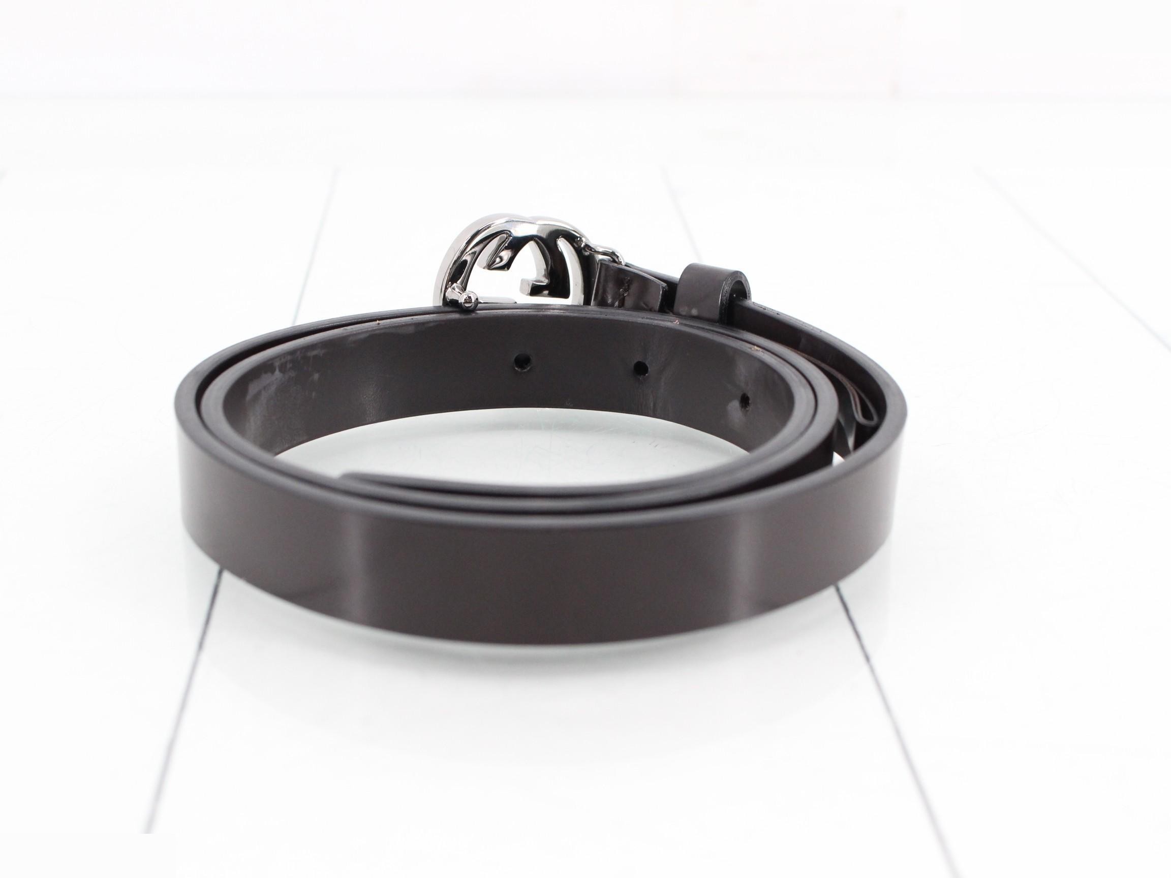 Interlocking G buckle belt, dark brown — view 2