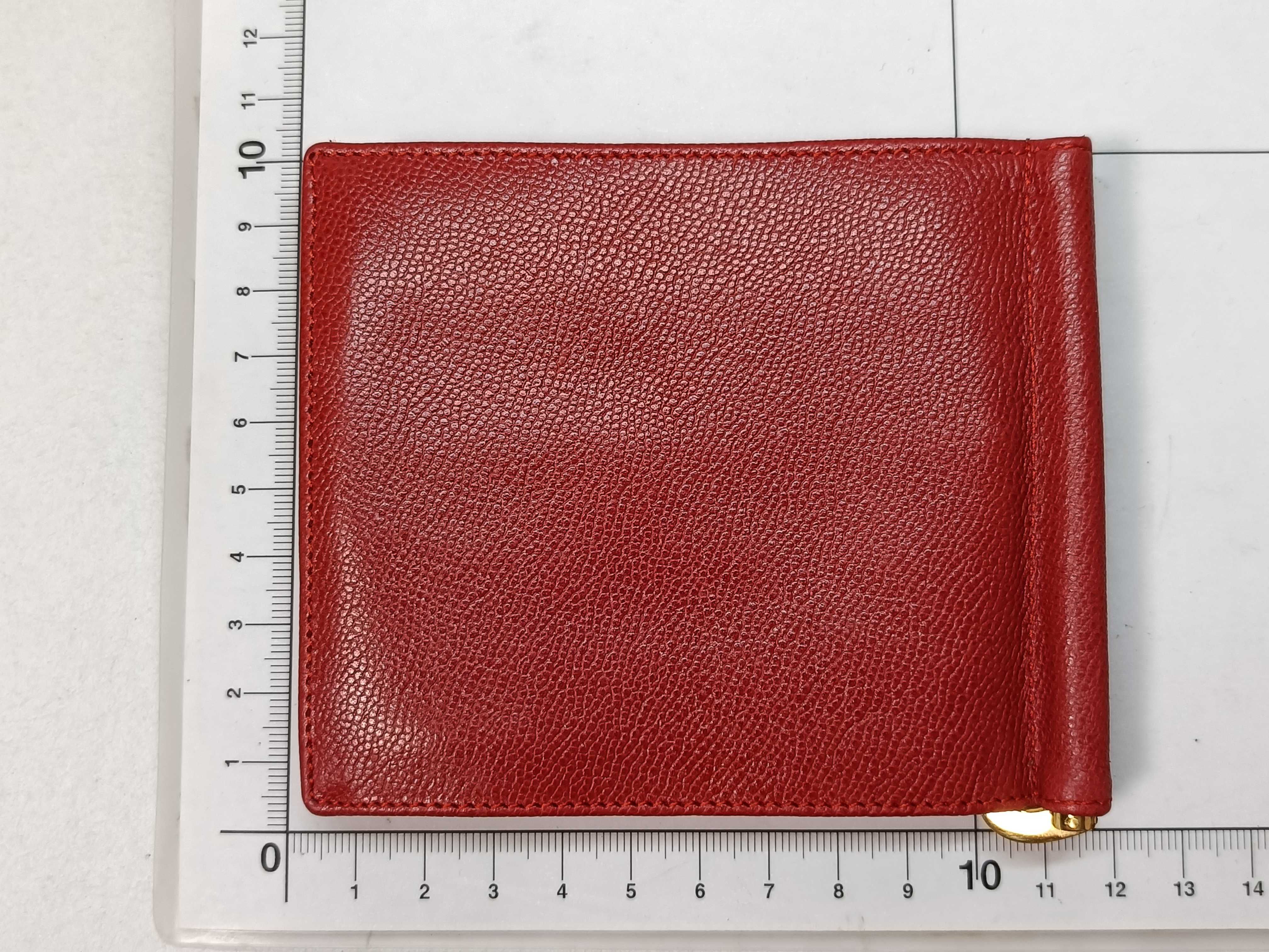folding wallet with money clip, leather, red, billfold. — view 2