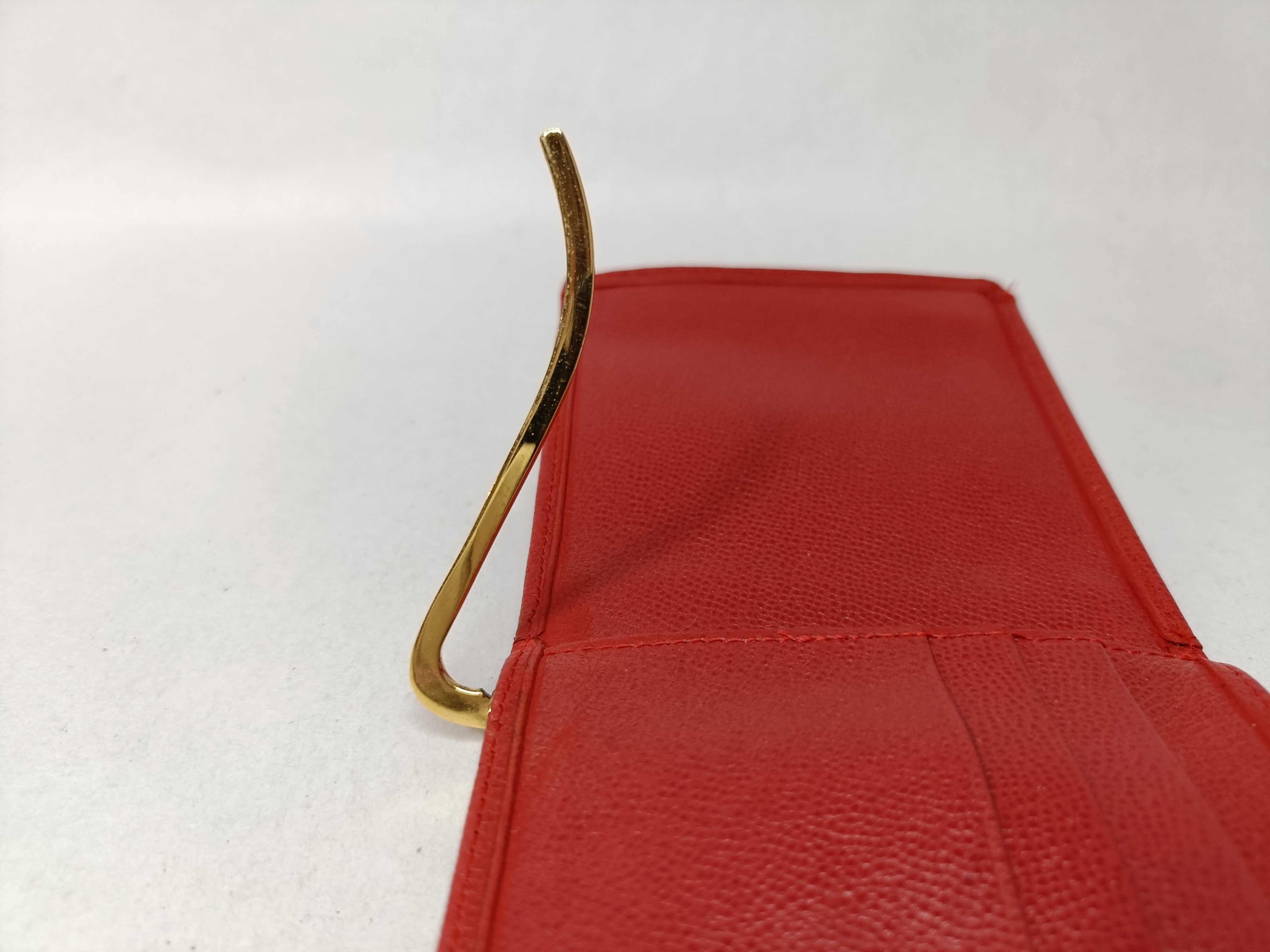 folding wallet with money clip, leather, red, billfold. — view 12
