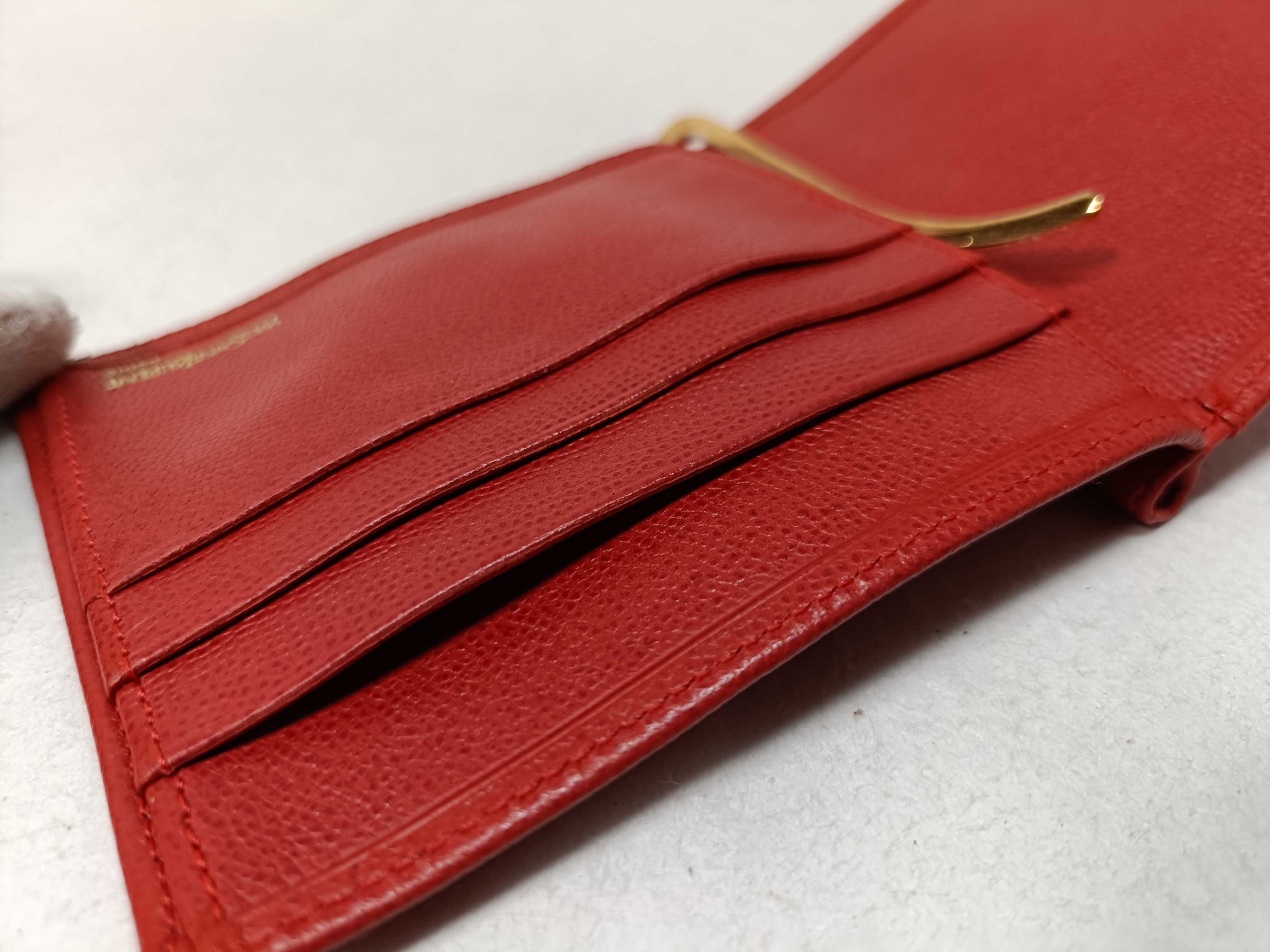 folding wallet with money clip, leather, red, billfold. — view 13