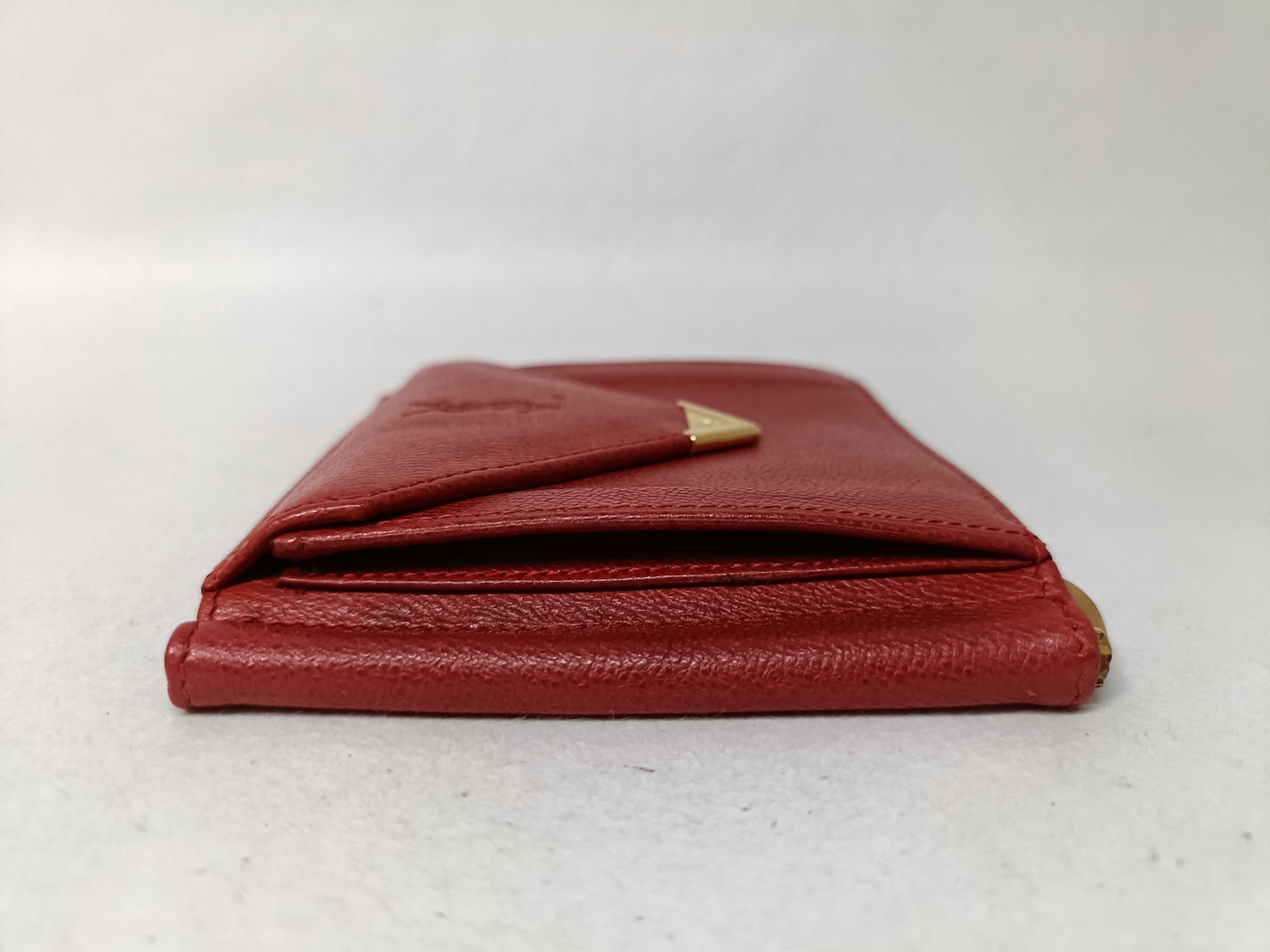 folding wallet with money clip, leather, red, billfold. — view 3