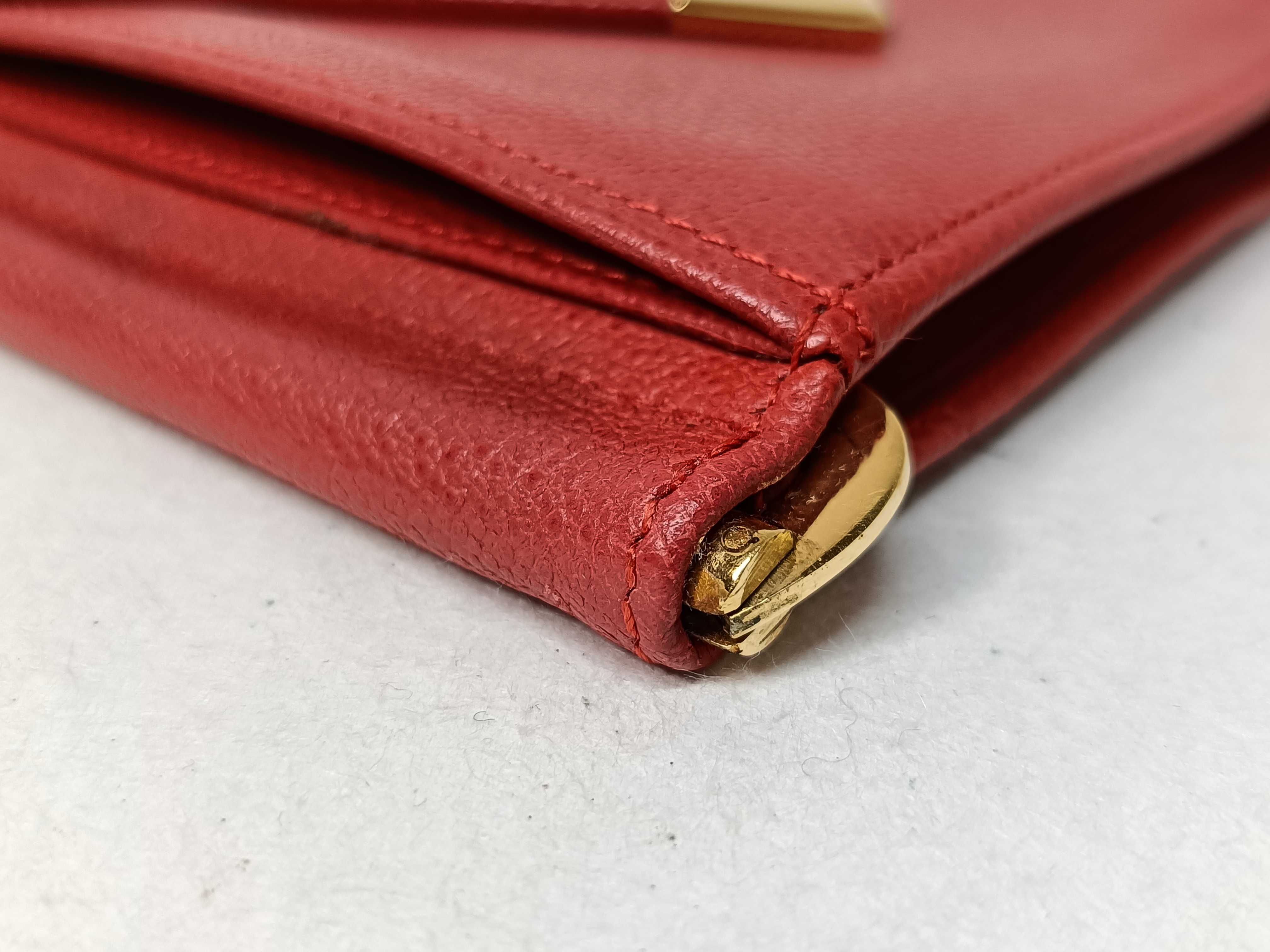 folding wallet with money clip, leather, red, billfold. — view 4