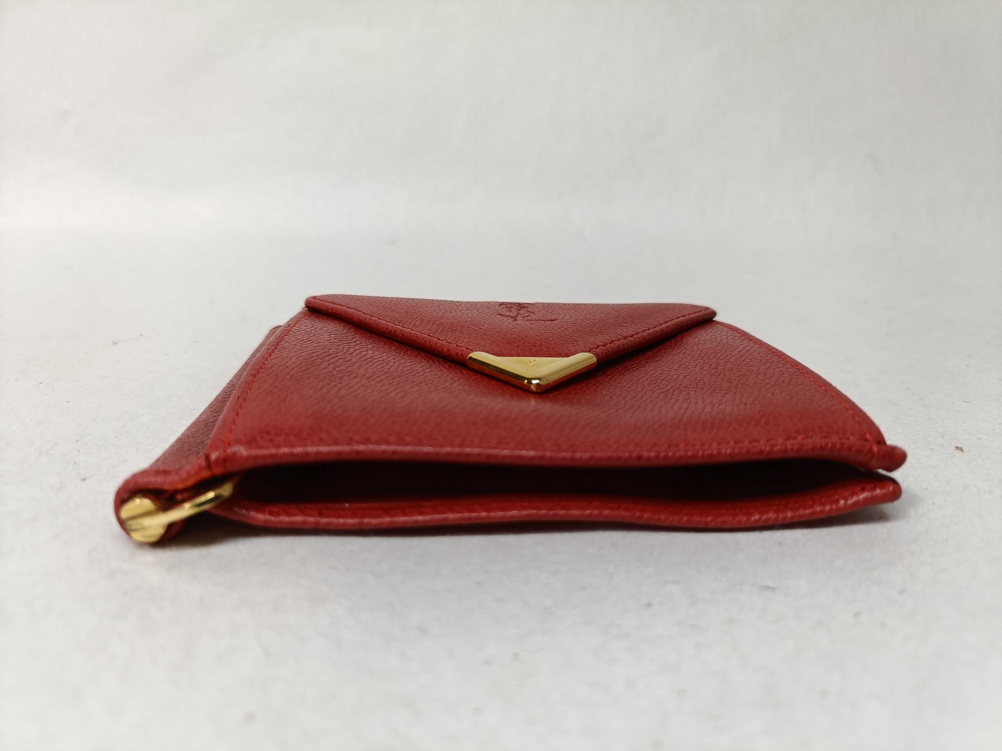 folding wallet with money clip, leather, red, billfold. — view 5