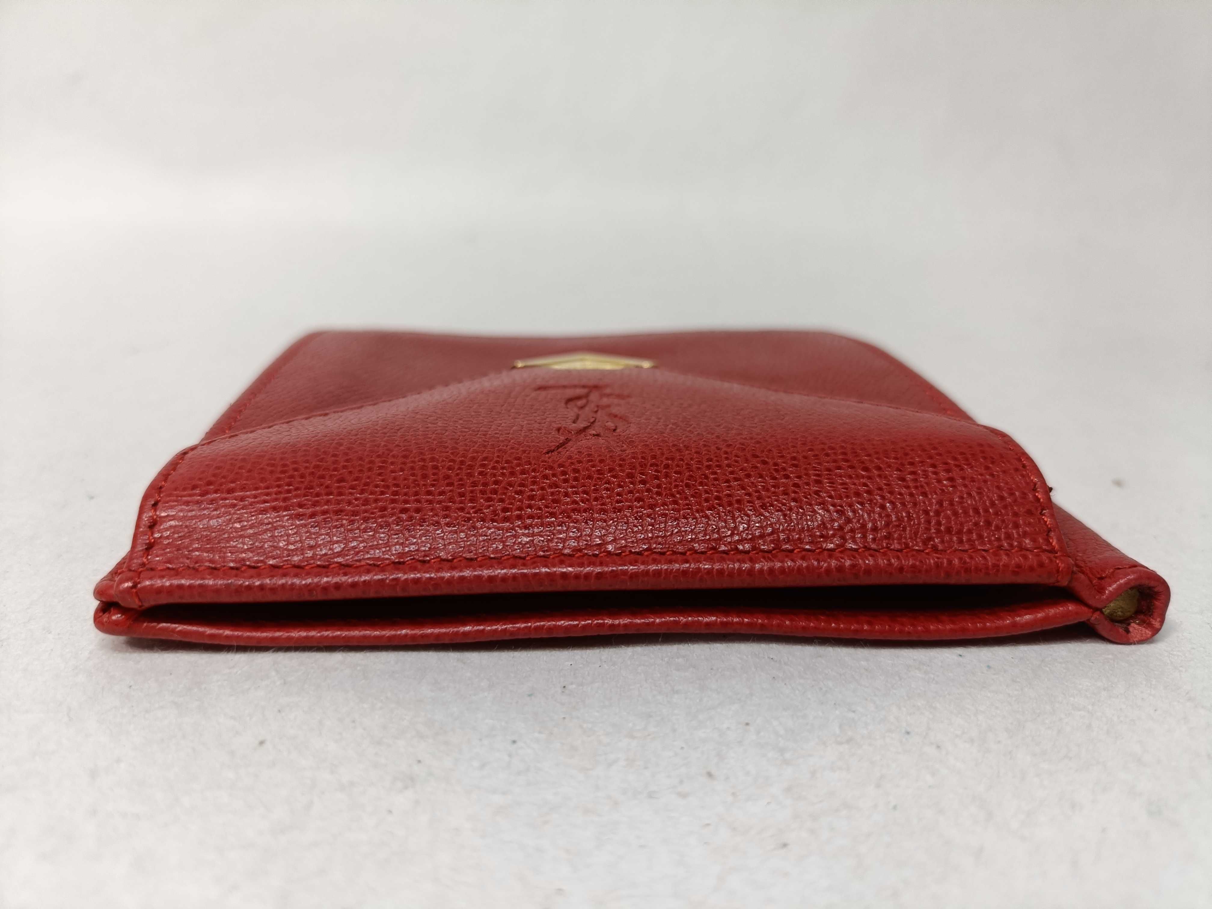 folding wallet with money clip, leather, red, billfold. — view 6
