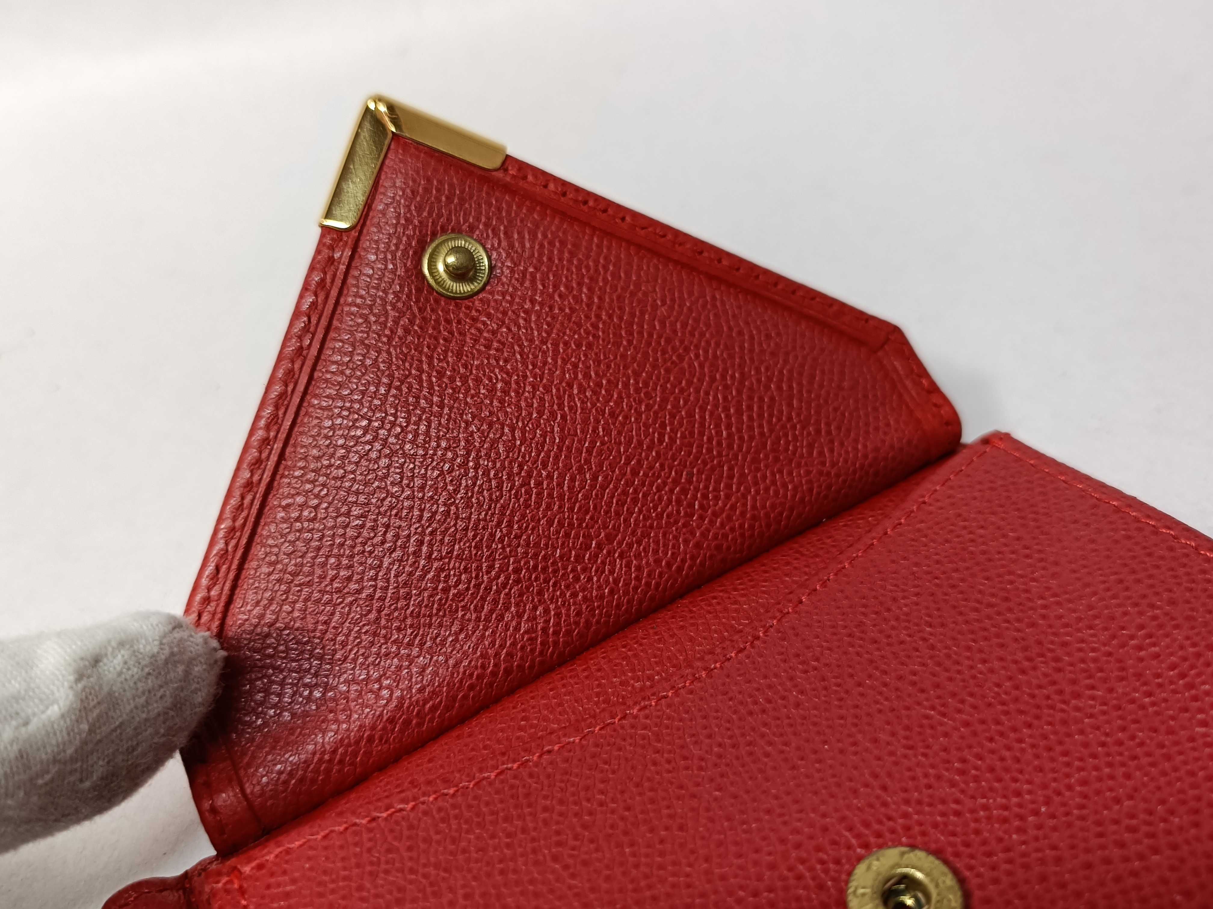folding wallet with money clip, leather, red, billfold. — view 8