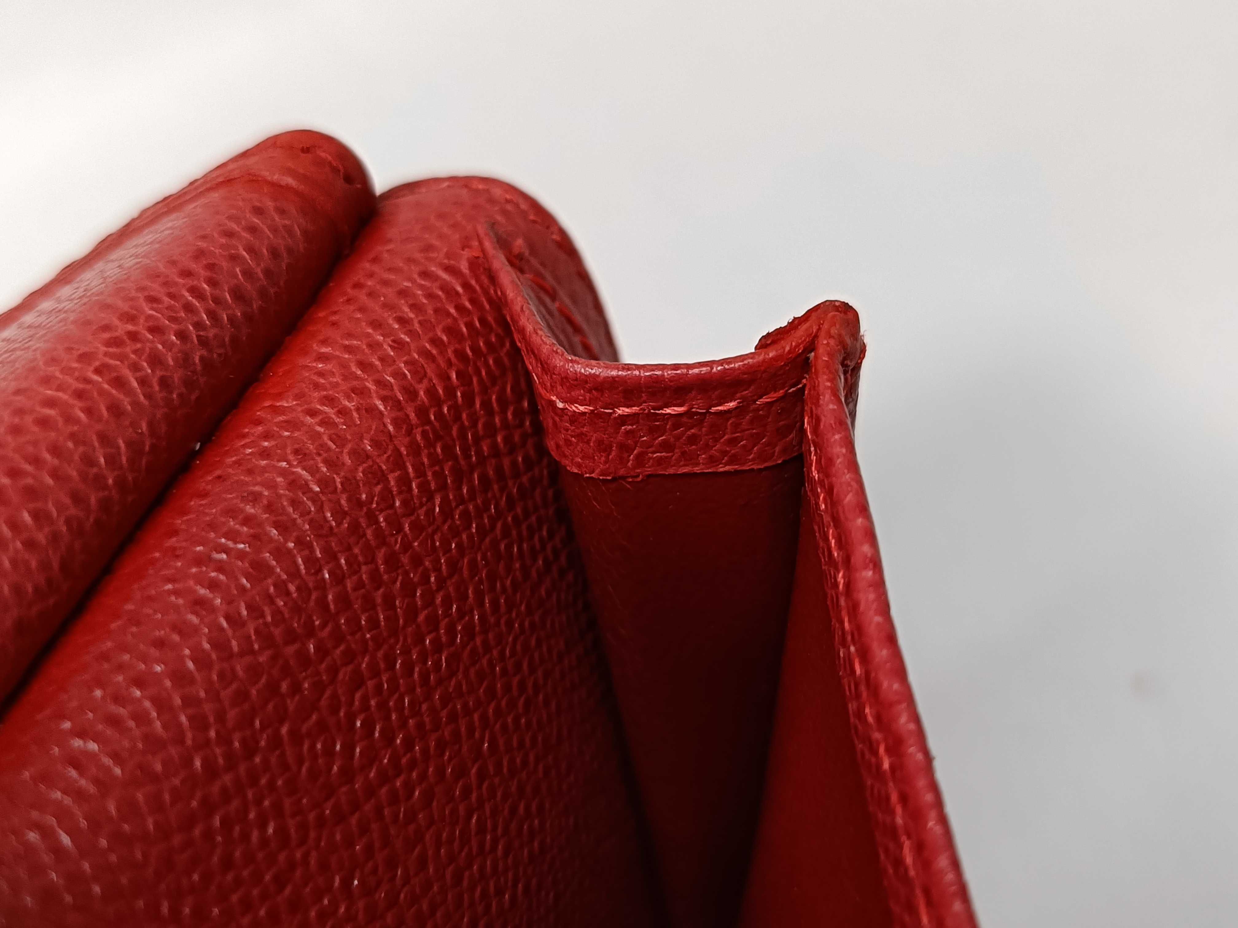 folding wallet with money clip, leather, red, billfold. — view 9