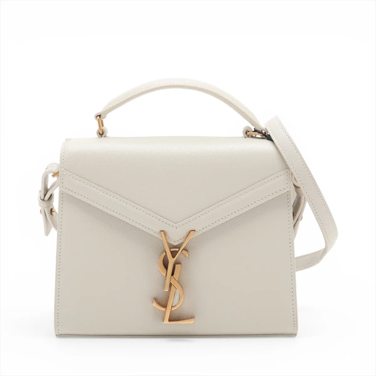 Cassandra Leather 2-Way Handbag, White, 623930