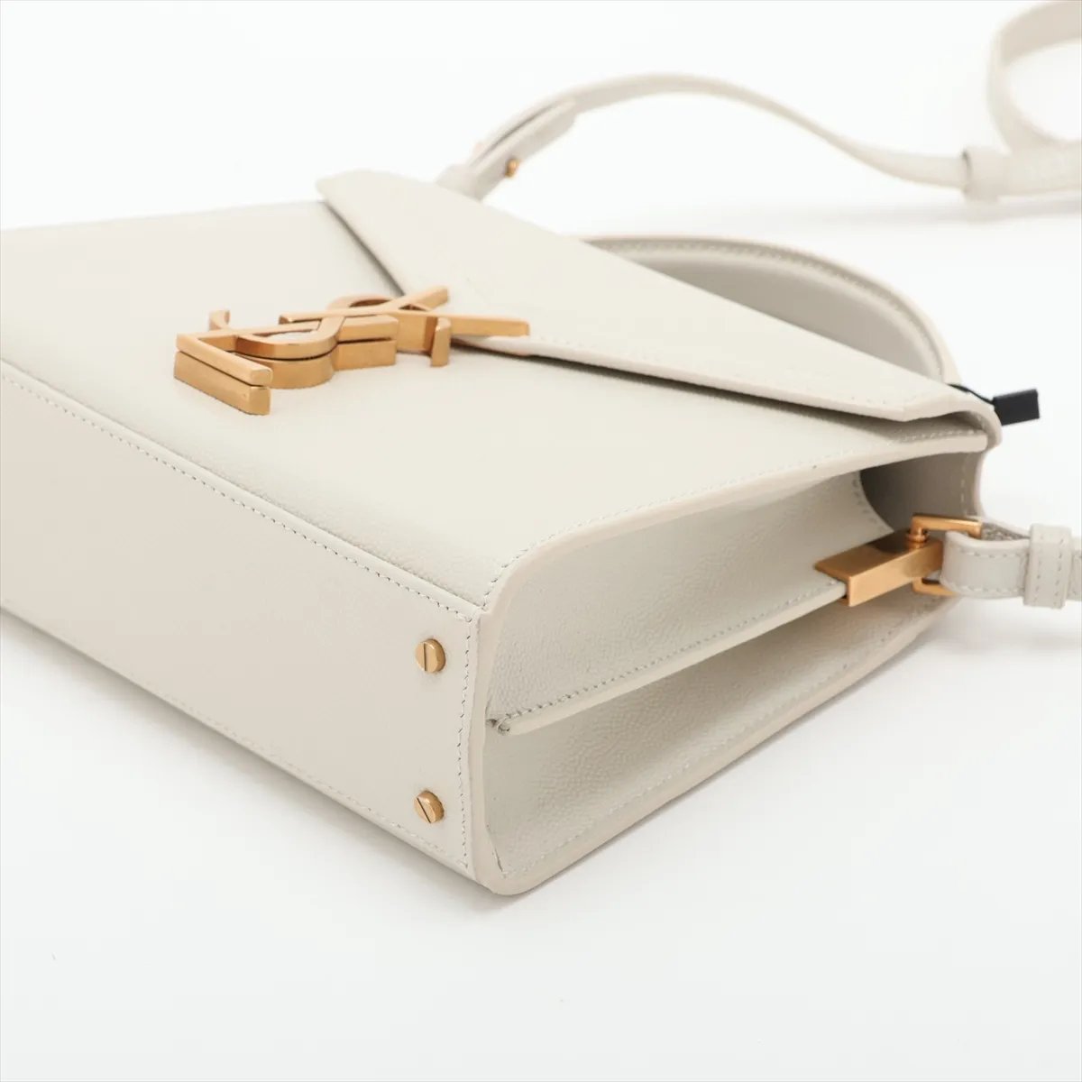 Cassandra Leather 2-Way Handbag, White, 623930 — view 3