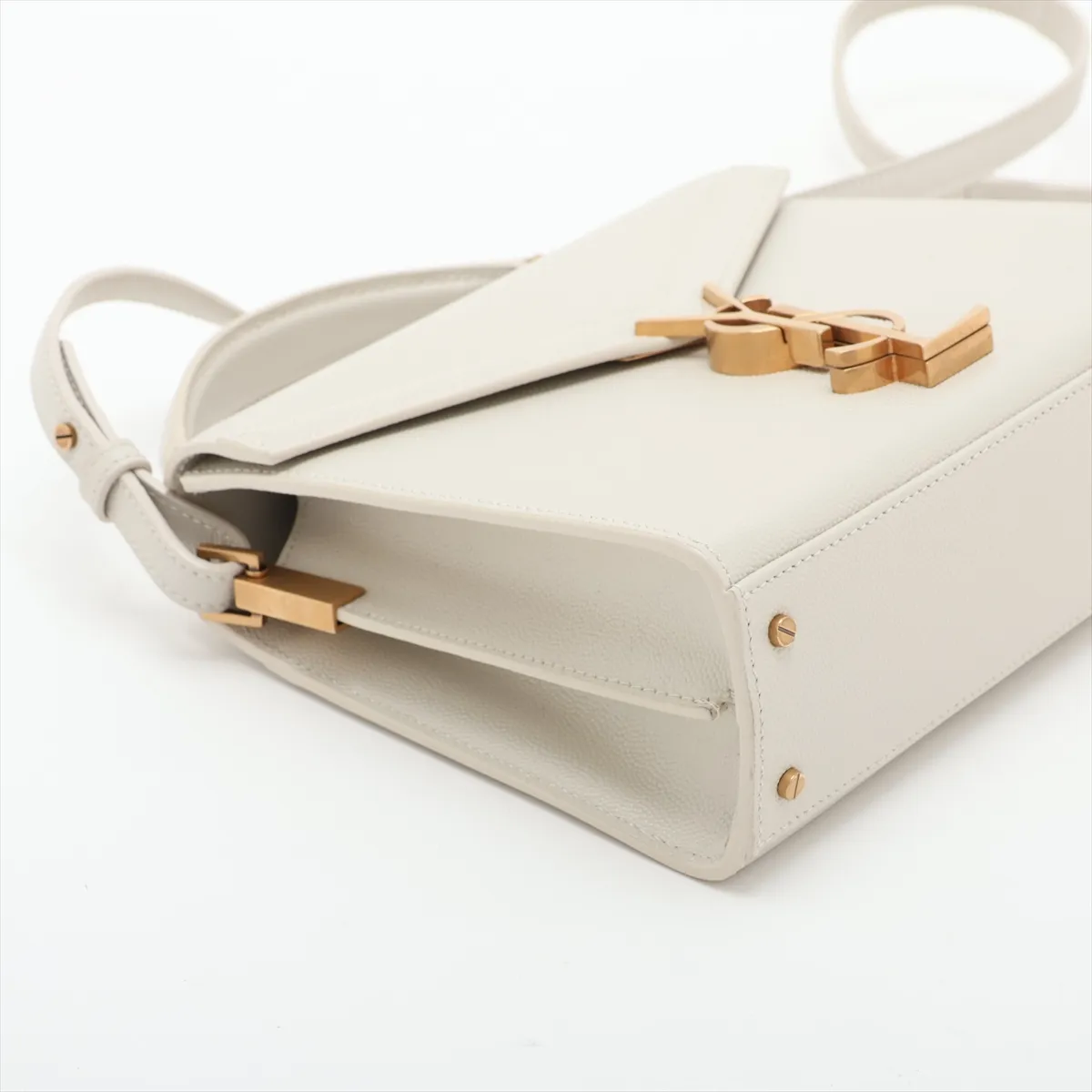 Cassandra Leather 2-Way Handbag, White, 623930 — view 4
