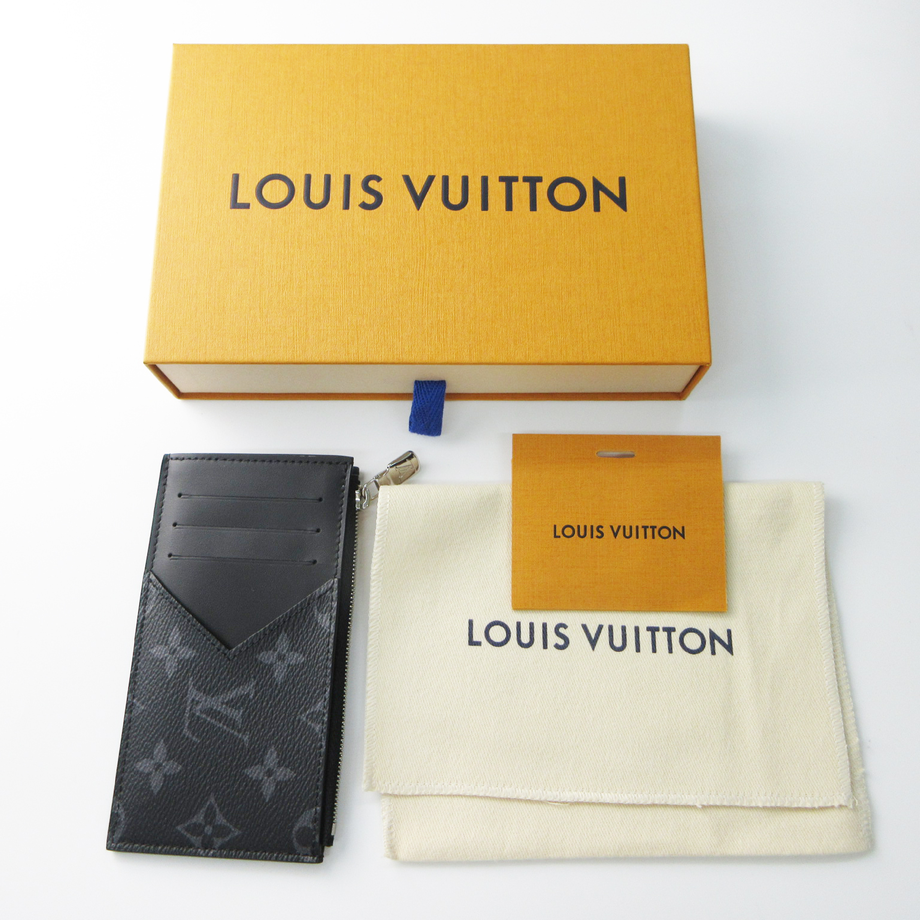 Unused Monogram Eclipse M29656 Coin Card Holder Fragment Case Coin Purse Card Case Wallet RFID Tag Confirmed Card Case