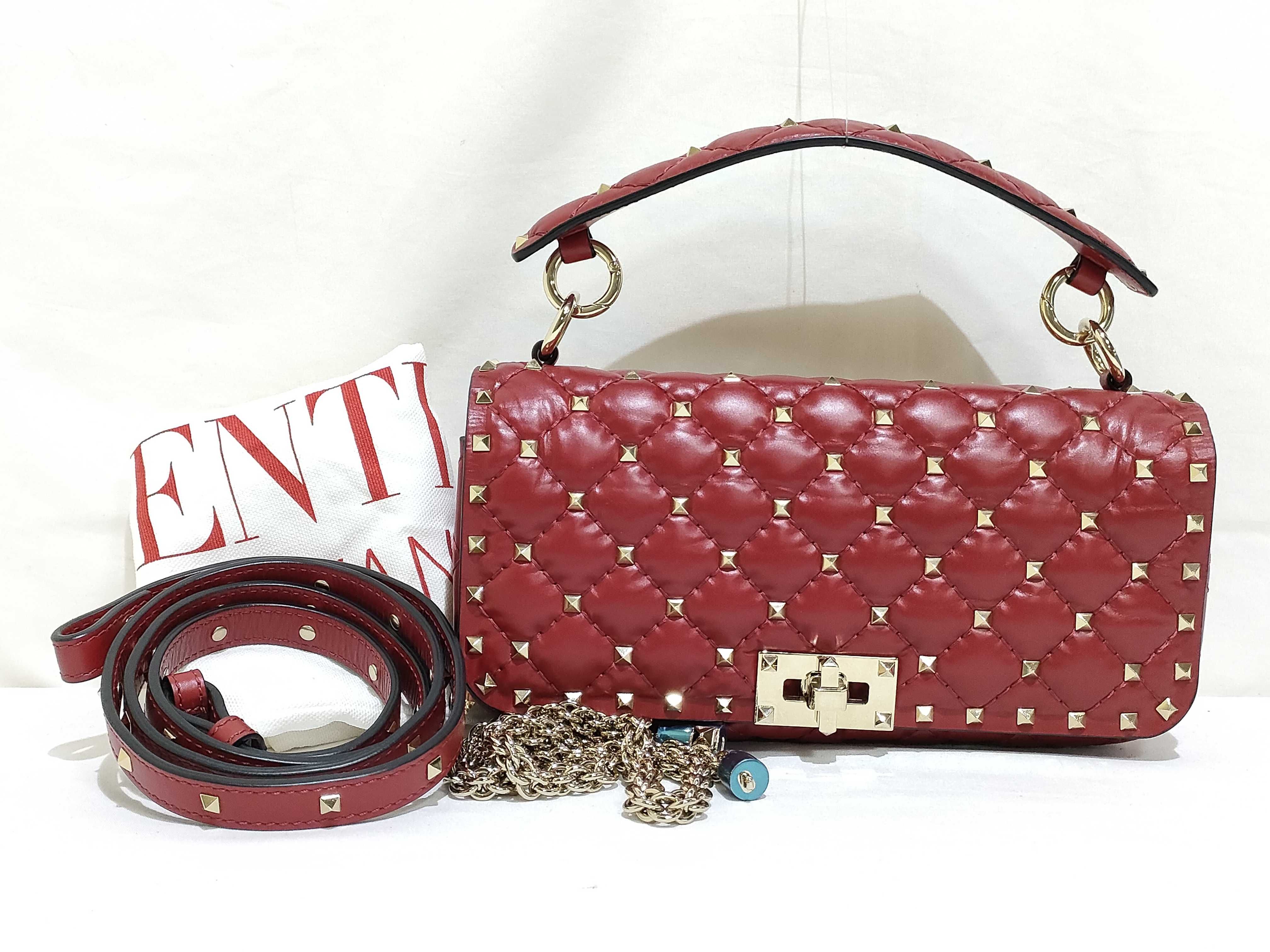 TR- Garavani Red Rockstud Top Handle Shoulder Bag