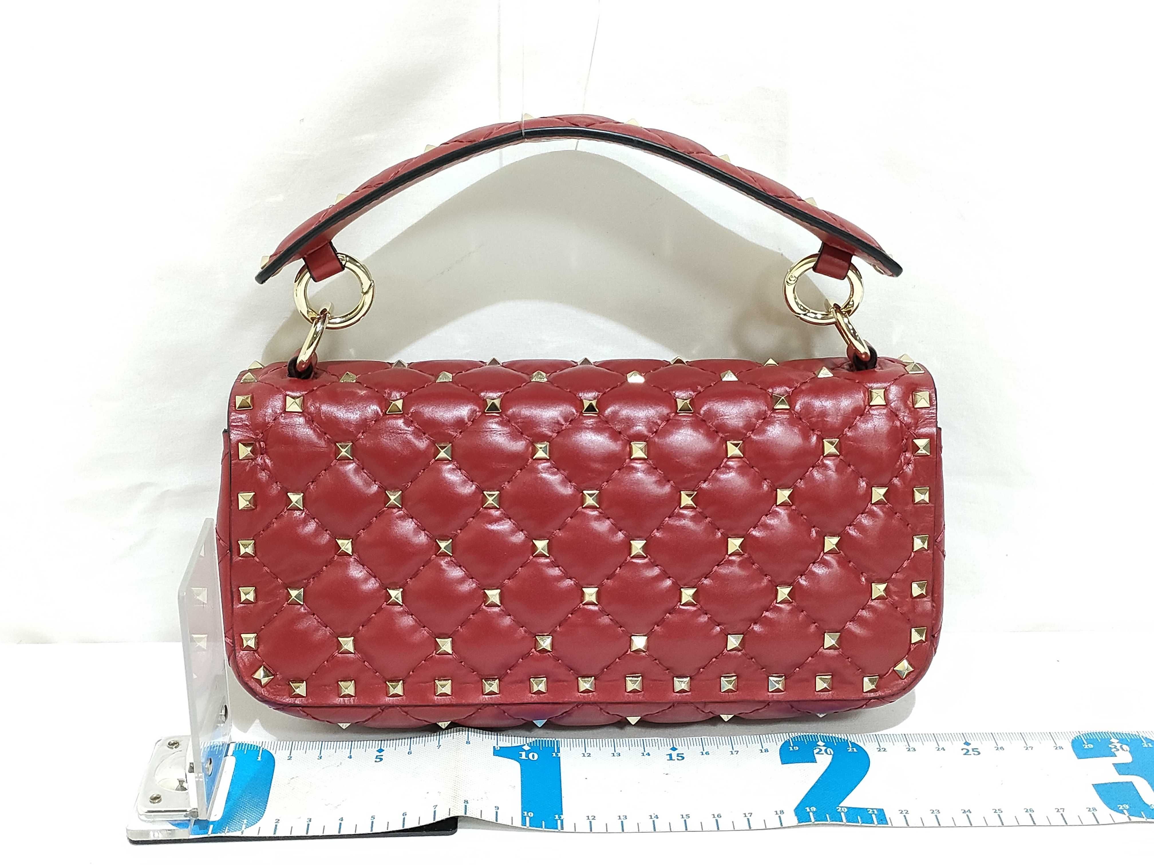 TR- Garavani Red Rockstud Top Handle Shoulder Bag — view 2