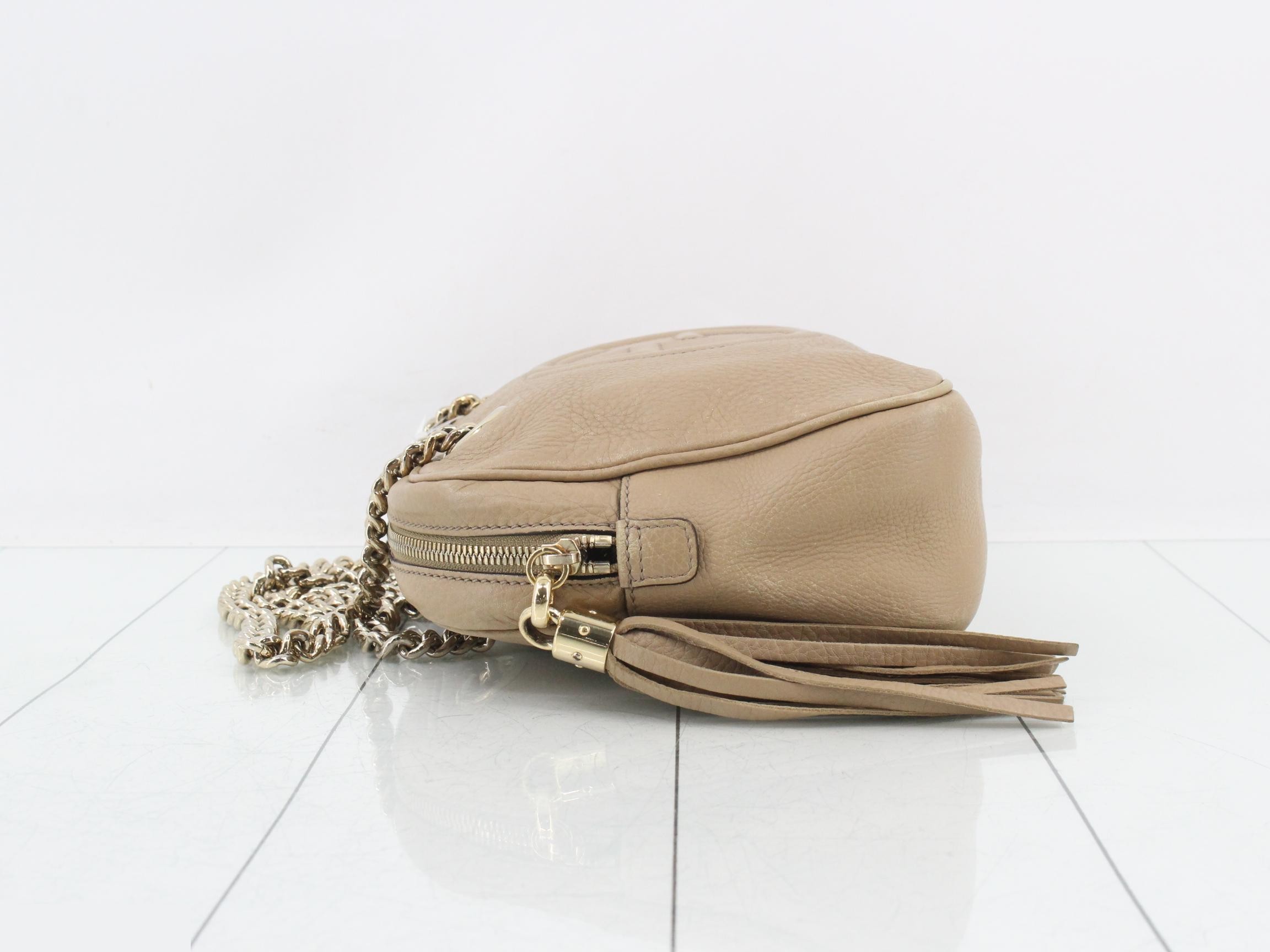 Soho Chain Shoulder Bag, Beige — view 4