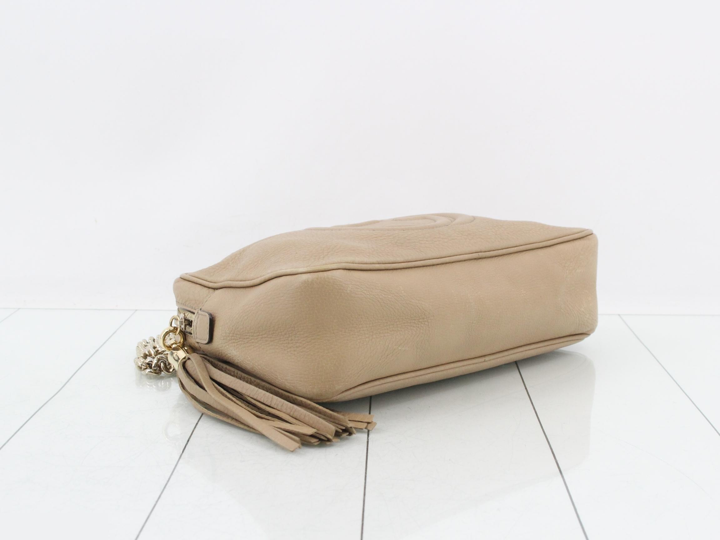 Soho Chain Shoulder Bag, Beige — view 5