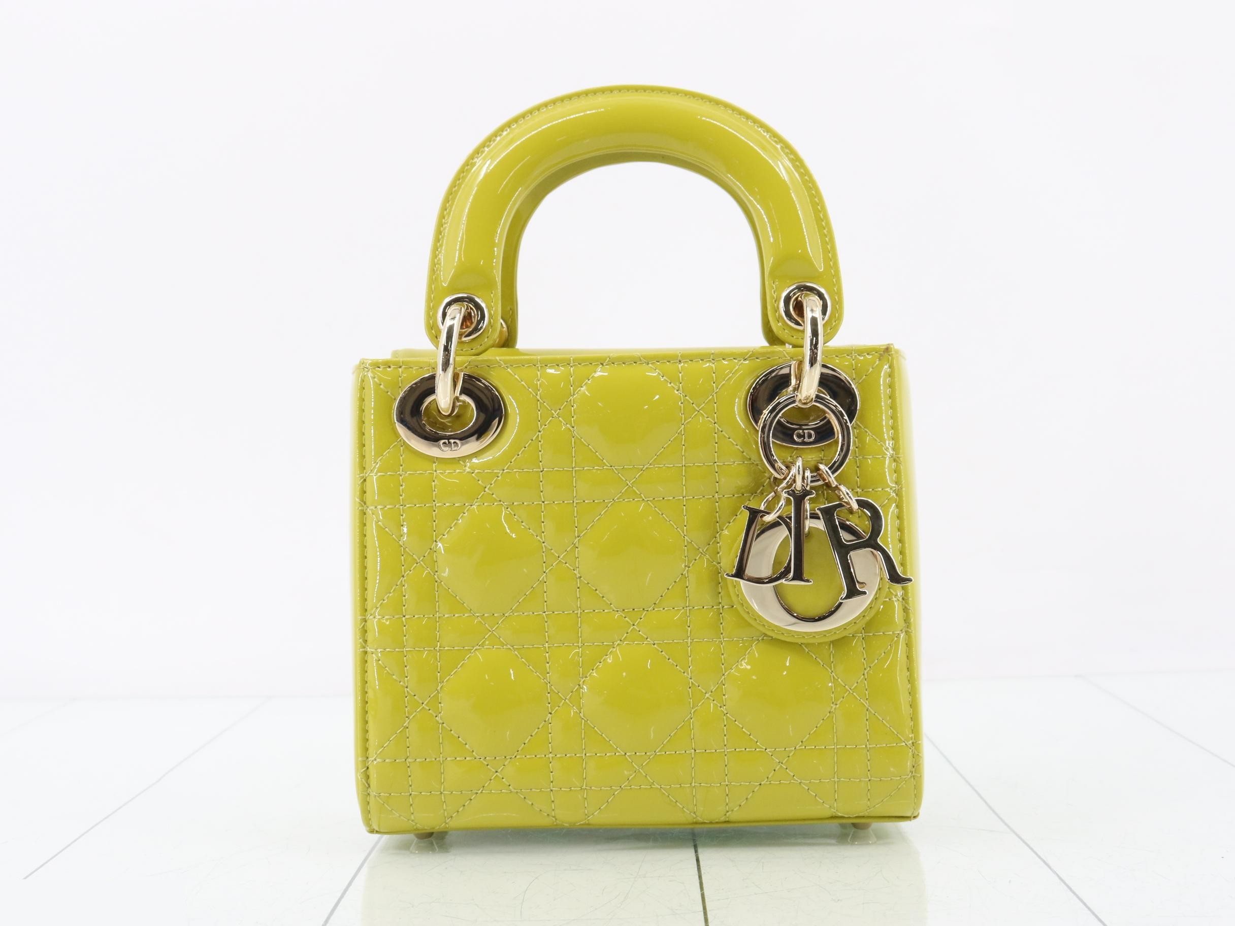 Lady Dior Cannage Enamel 2-Way Handbag