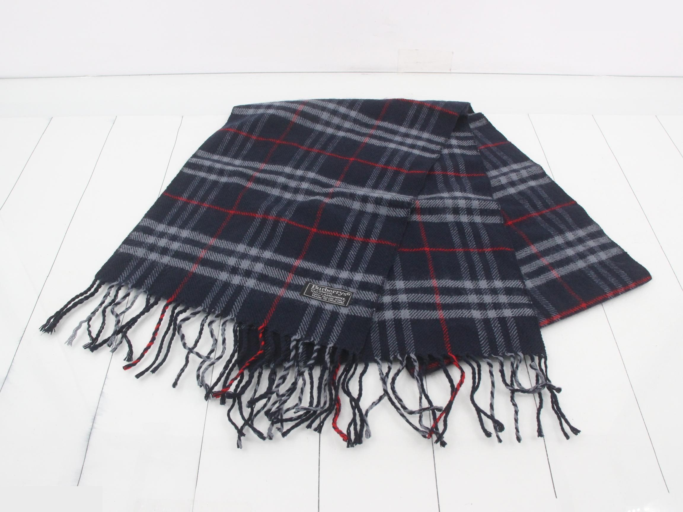Nova Check Scarf, Navy — view 2