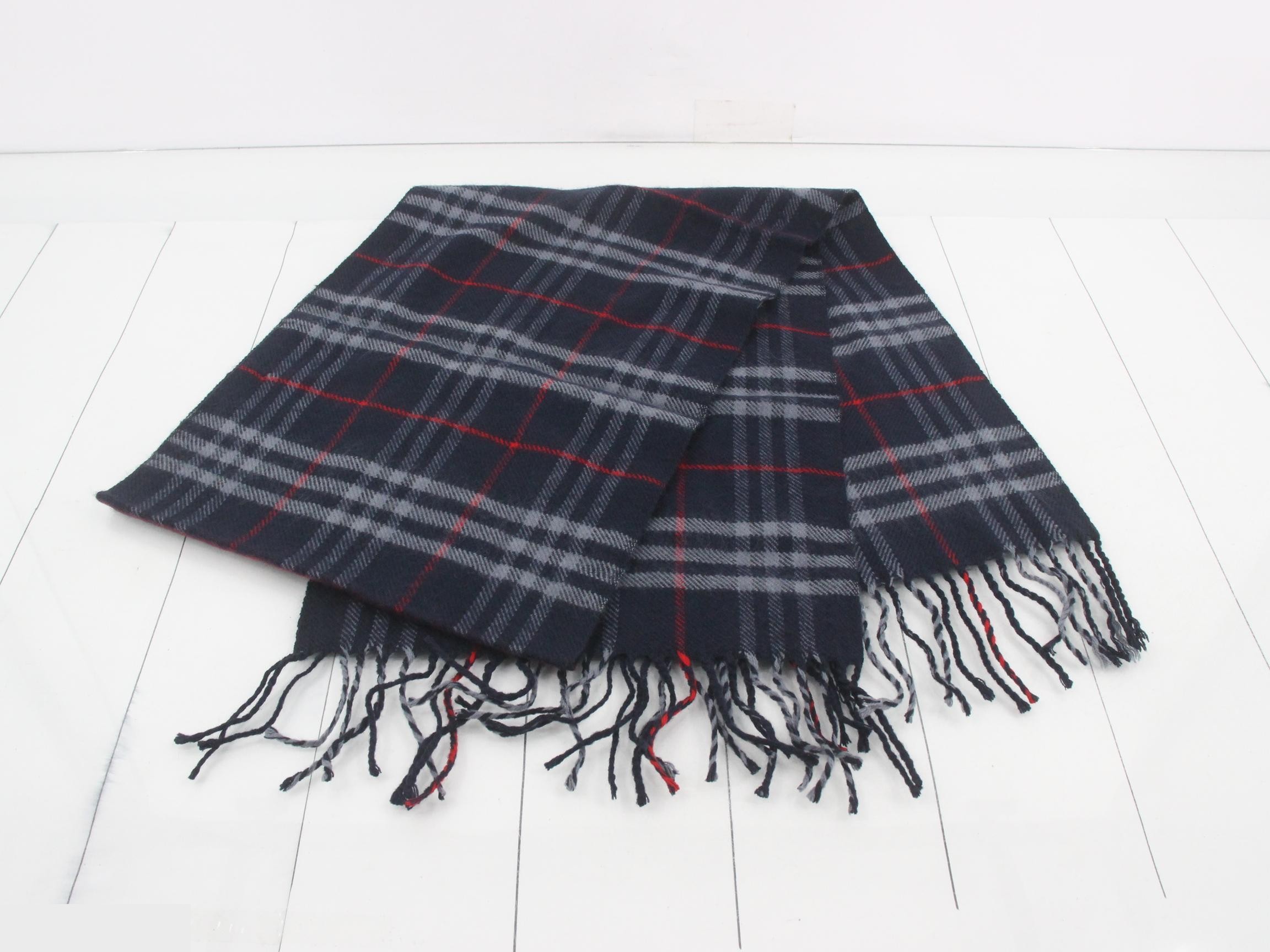 Nova Check Scarf, Navy — view 3