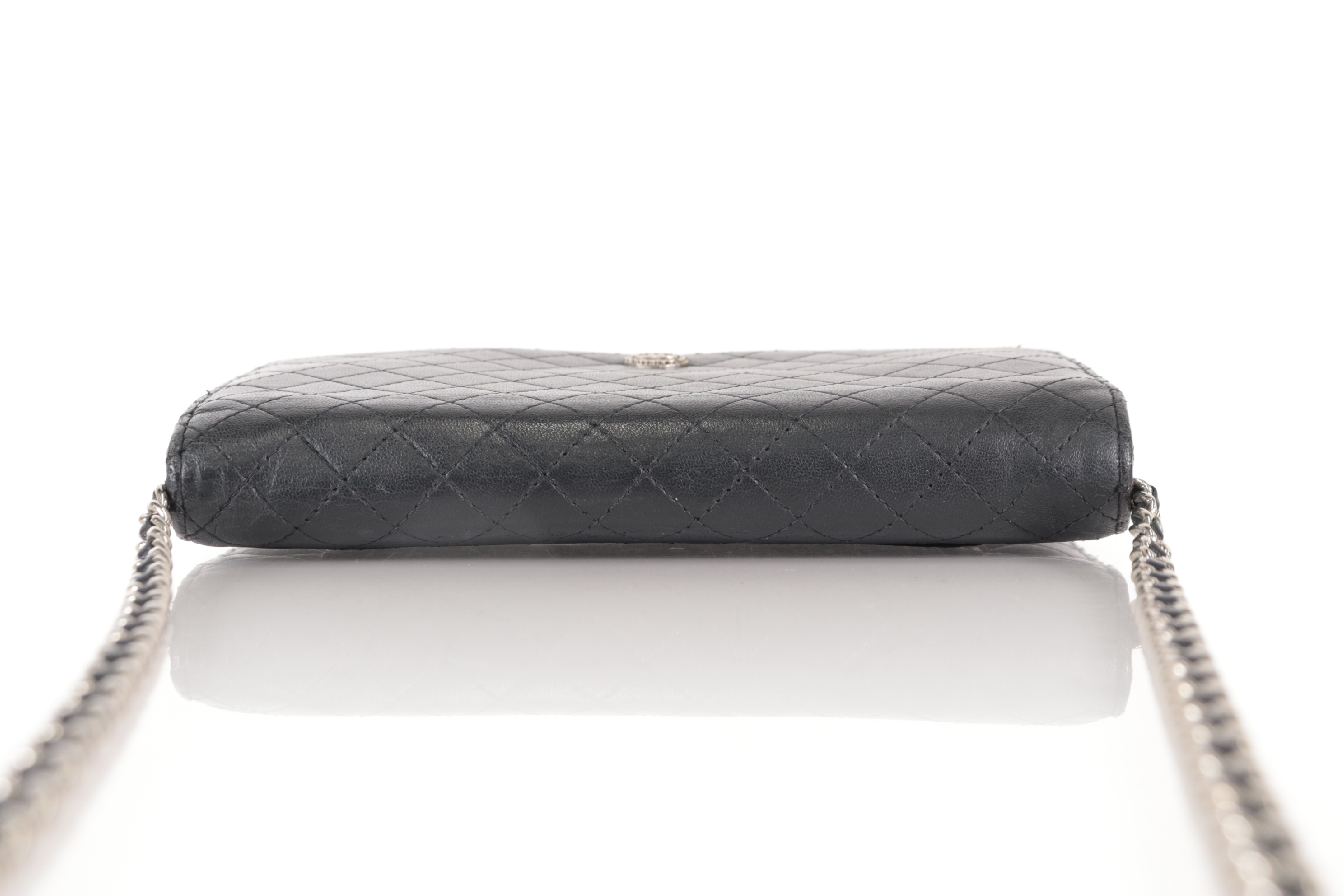 Micro Matelassé Lambskin Chain Wallet, Silver Hardware, Serial Number 12-series Shoulder Bag — view 5
