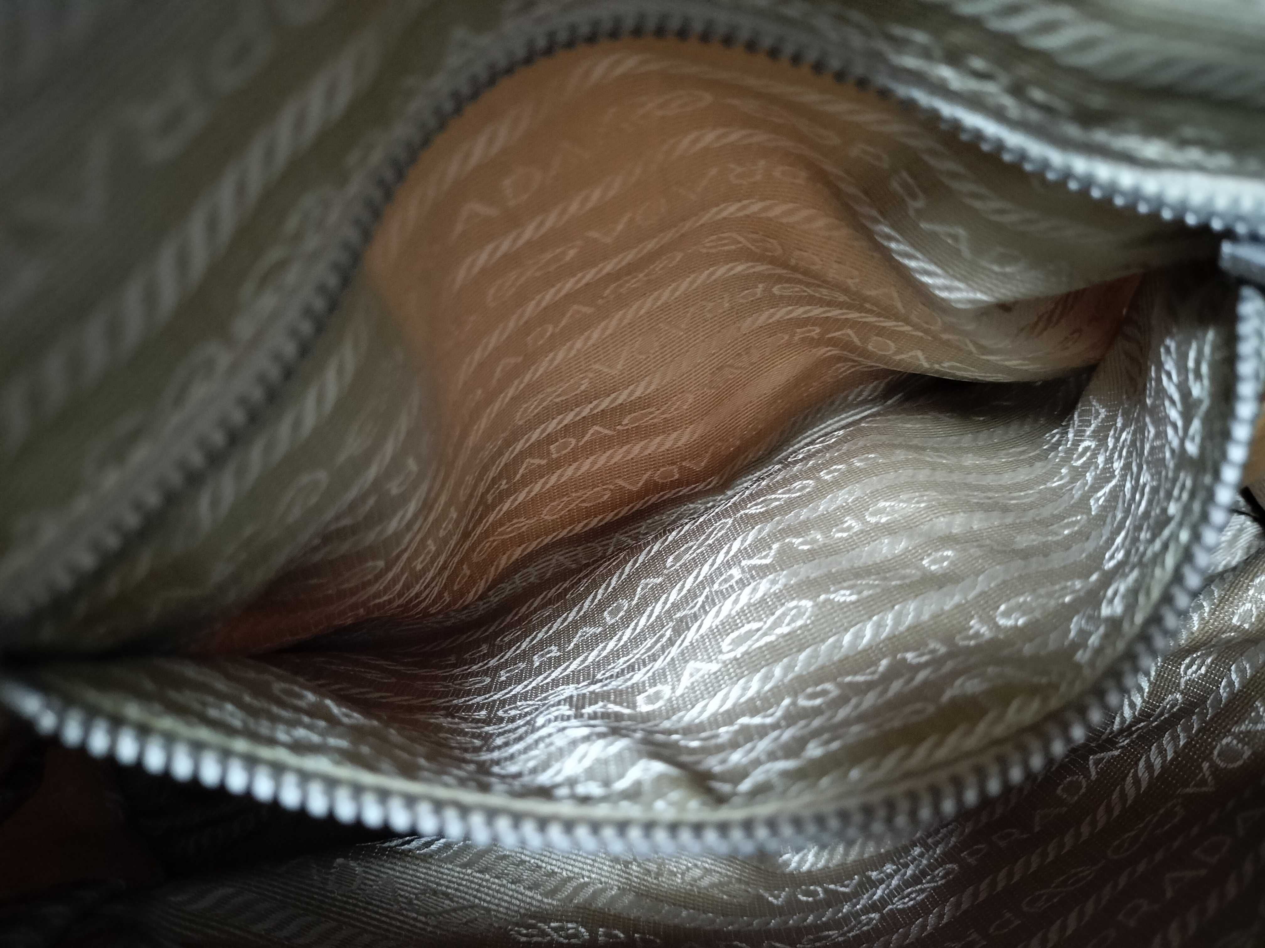 Nylon x Leather 2-way Handbag Brown Beige Handbag — view 11
