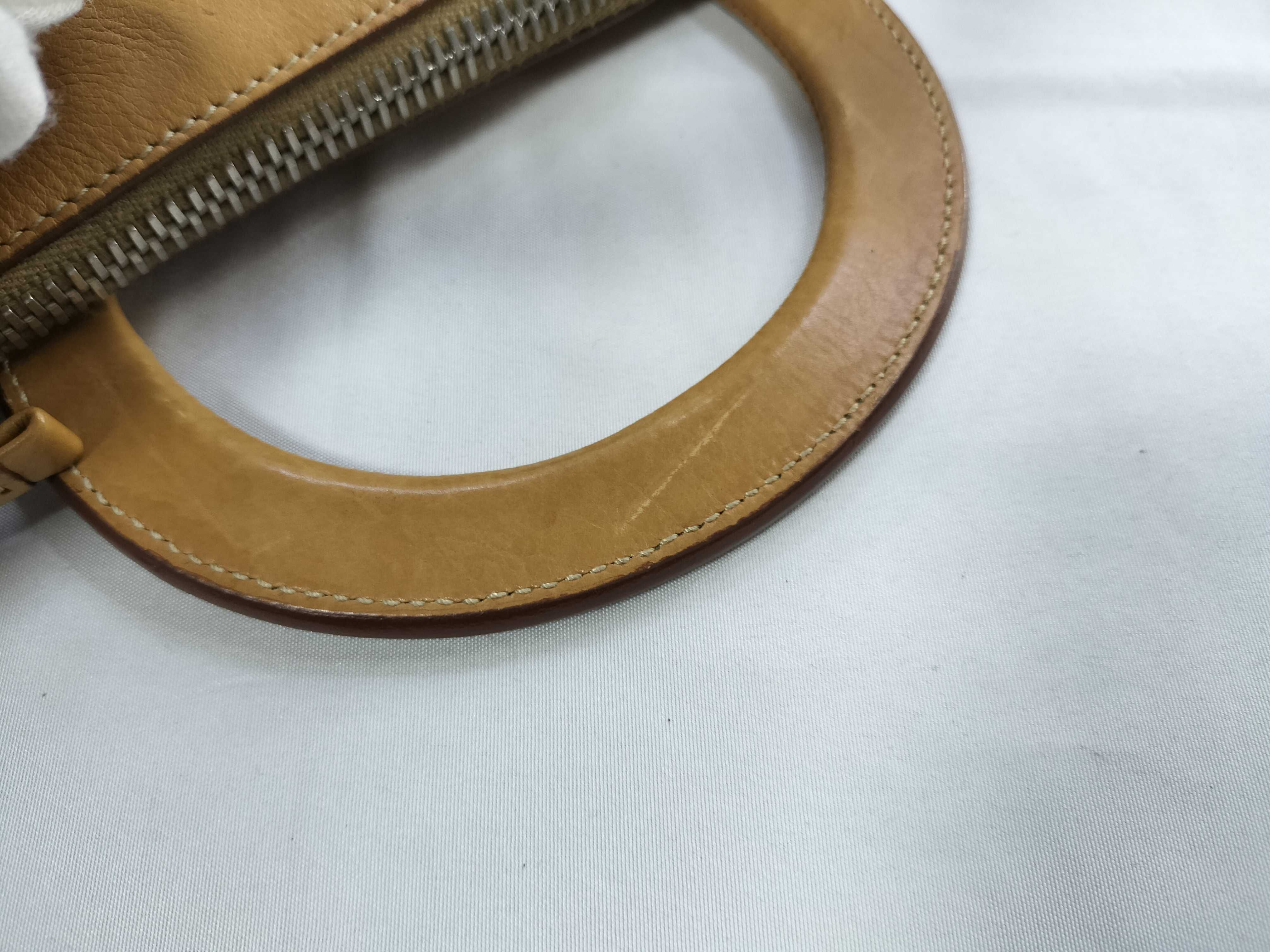Nylon x Leather 2-way Handbag Brown Beige Handbag — view 4