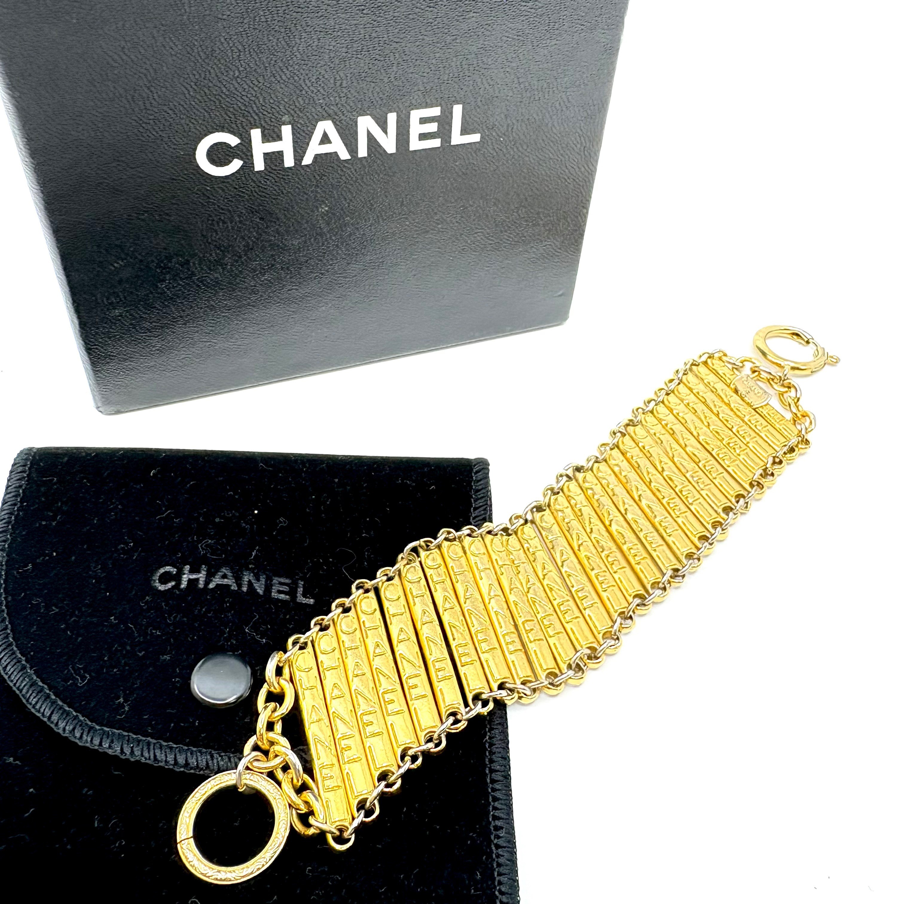 27-strand CHANEL logo bracelet/bangle (metal) — view 3
