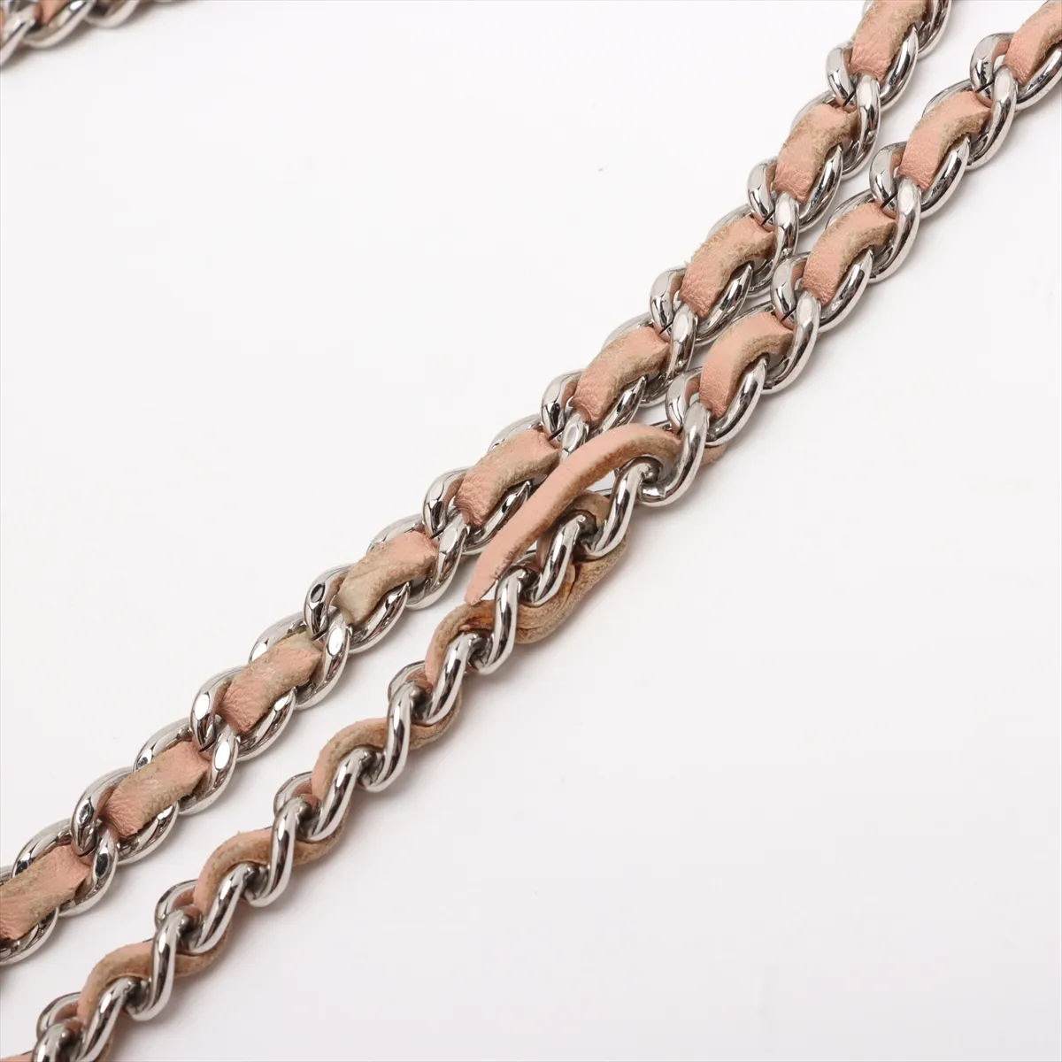 Coco Mark Sequins x Leather Single Flap Double Chain Bag Orange Silver Hardware 16252501 No. 16 — view 13
