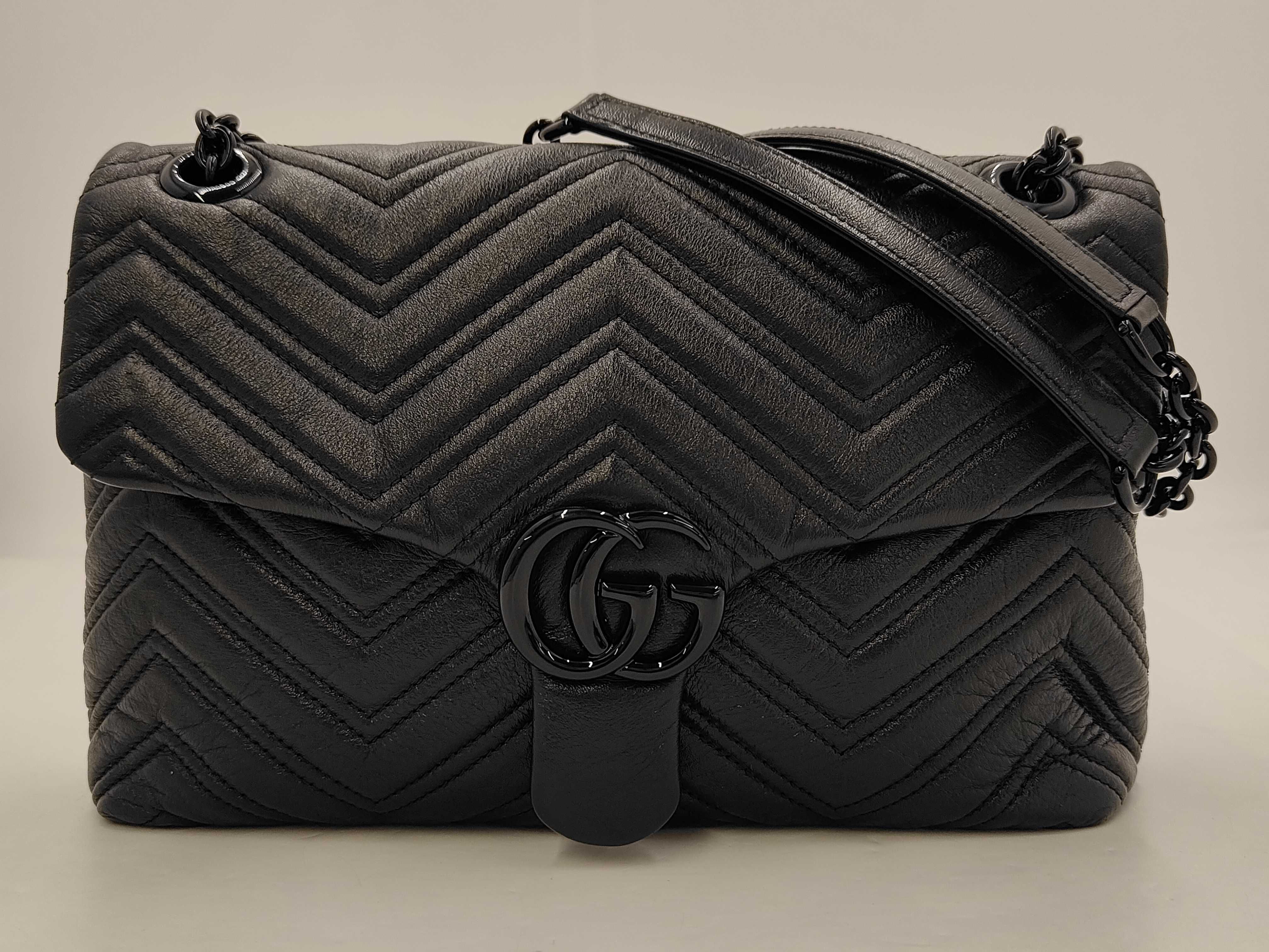 GG Marmont Medium Shoulder Bag, So Black, 850676, Current Model, Official Website Price: ¥429,000, Shoulder Bag