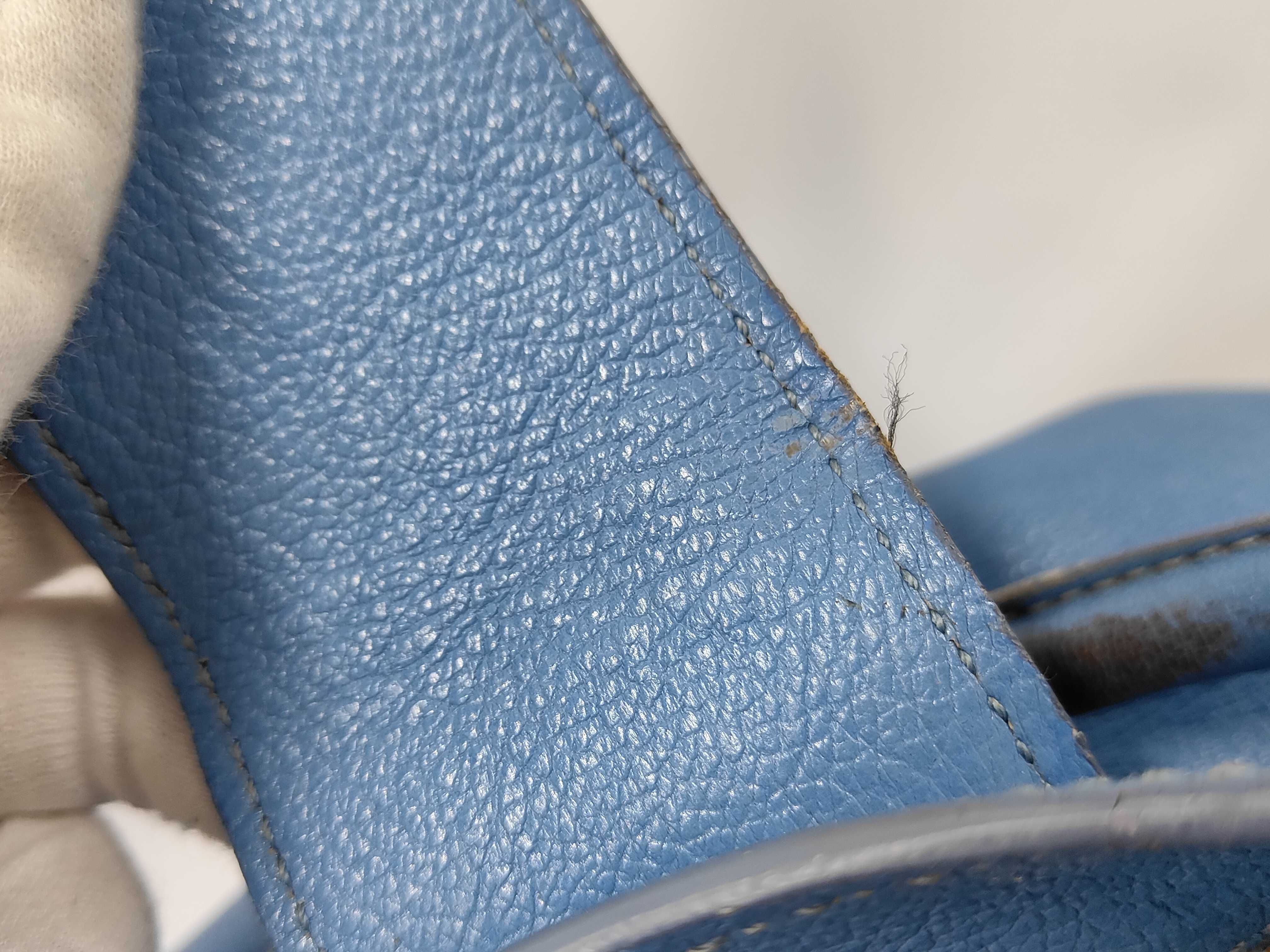 Leather/Blue/Gold Hardware Handbag — view 10