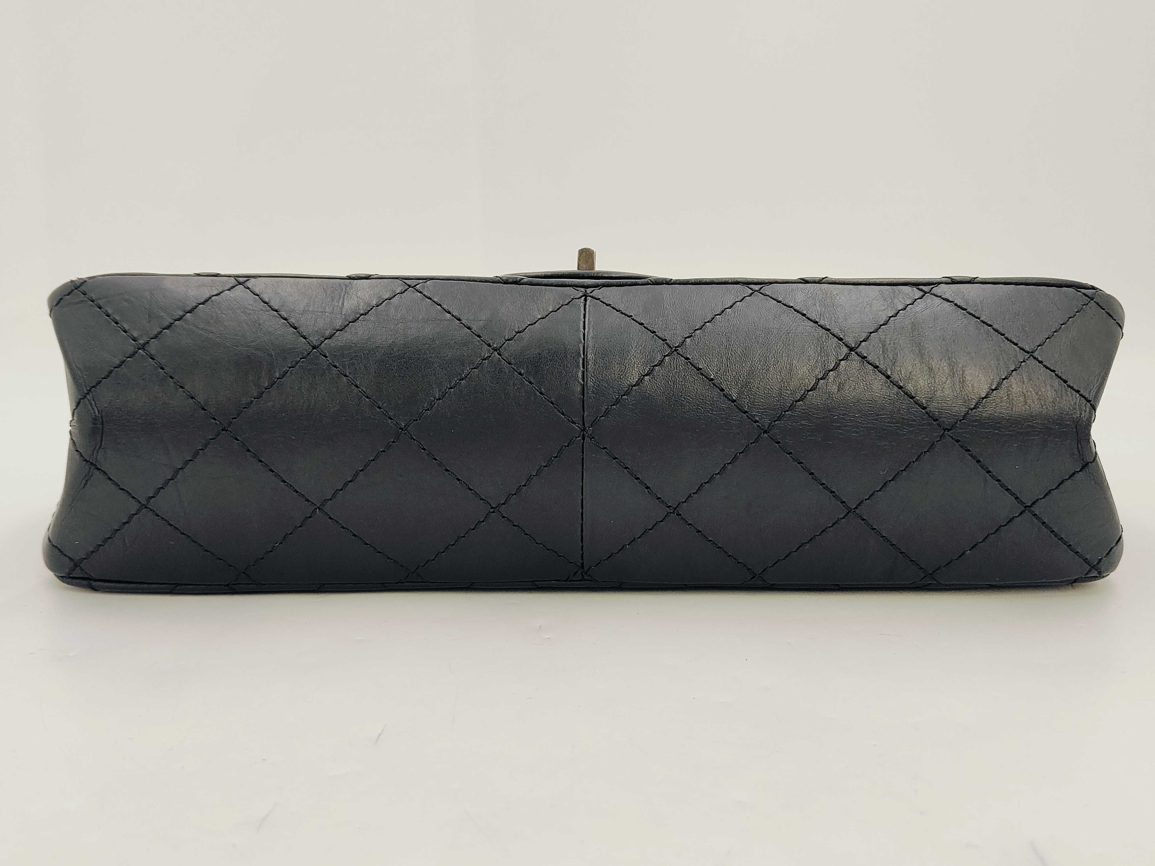 2.55 Black Quilted Calfskin Large Shoulder Bag (No. 18) with Card — view 6