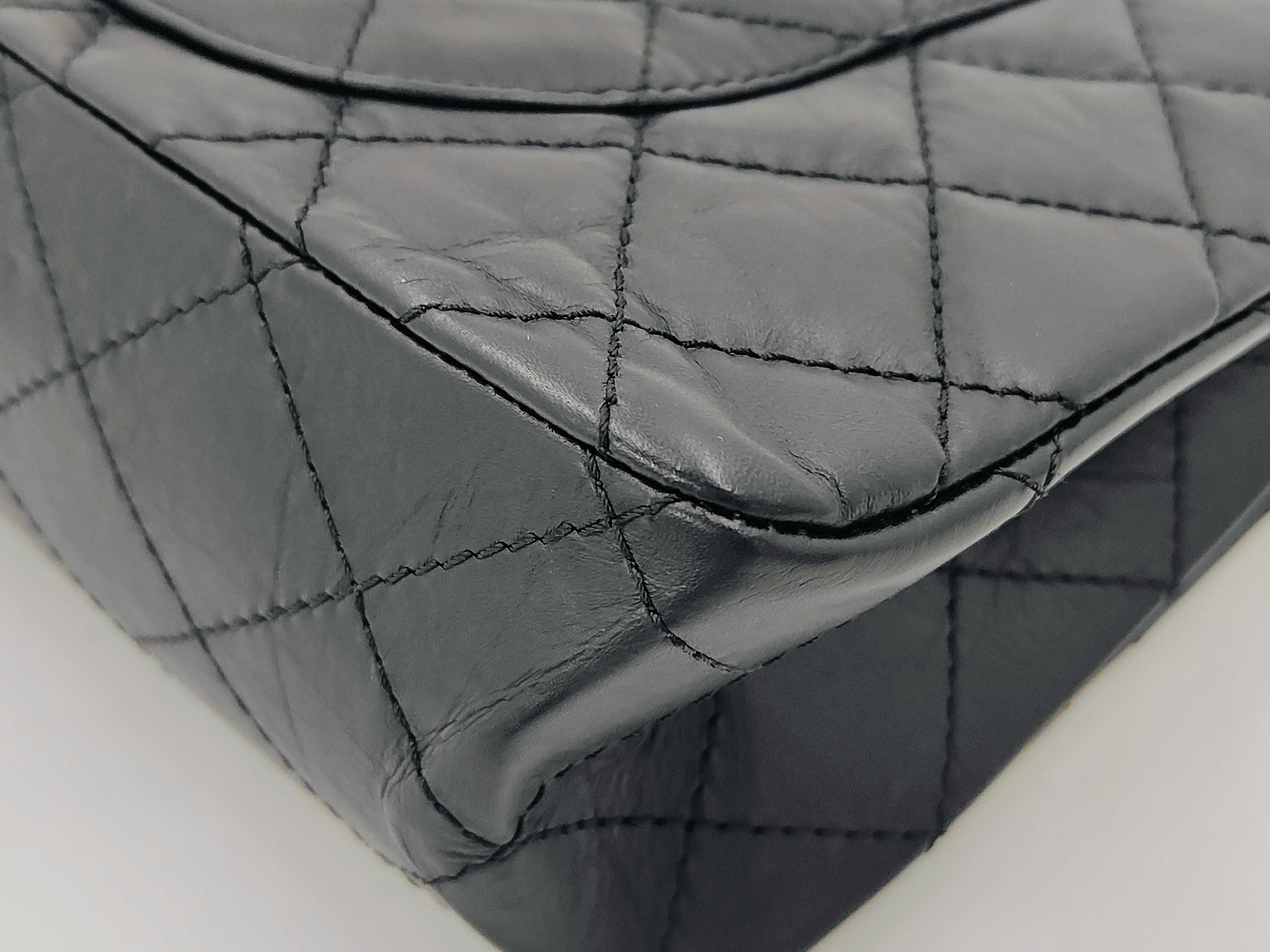 2.55 Black Quilted Calfskin Large Shoulder Bag (No. 18) with Card — view 7